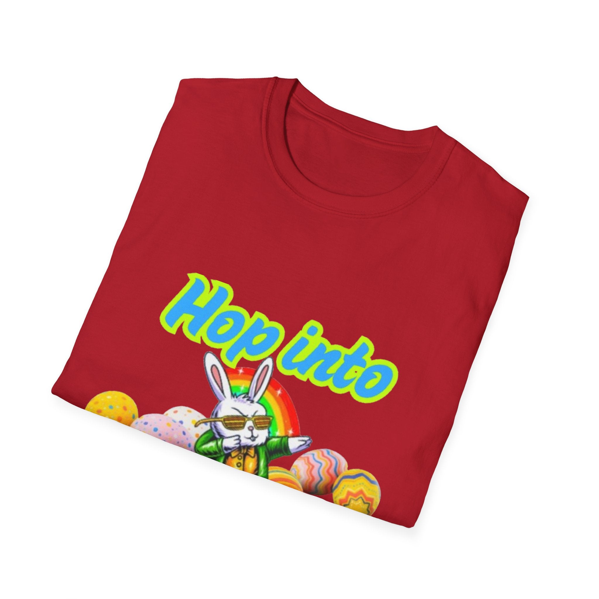 Hop Into Groovy Vibes Bunny Unisex Softstyle T-Shirt