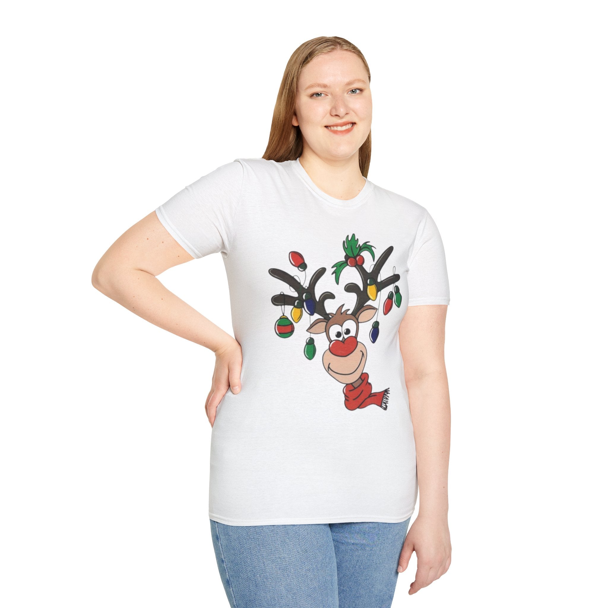 Festive Reindeer Unisex Softstyle T-Shirt