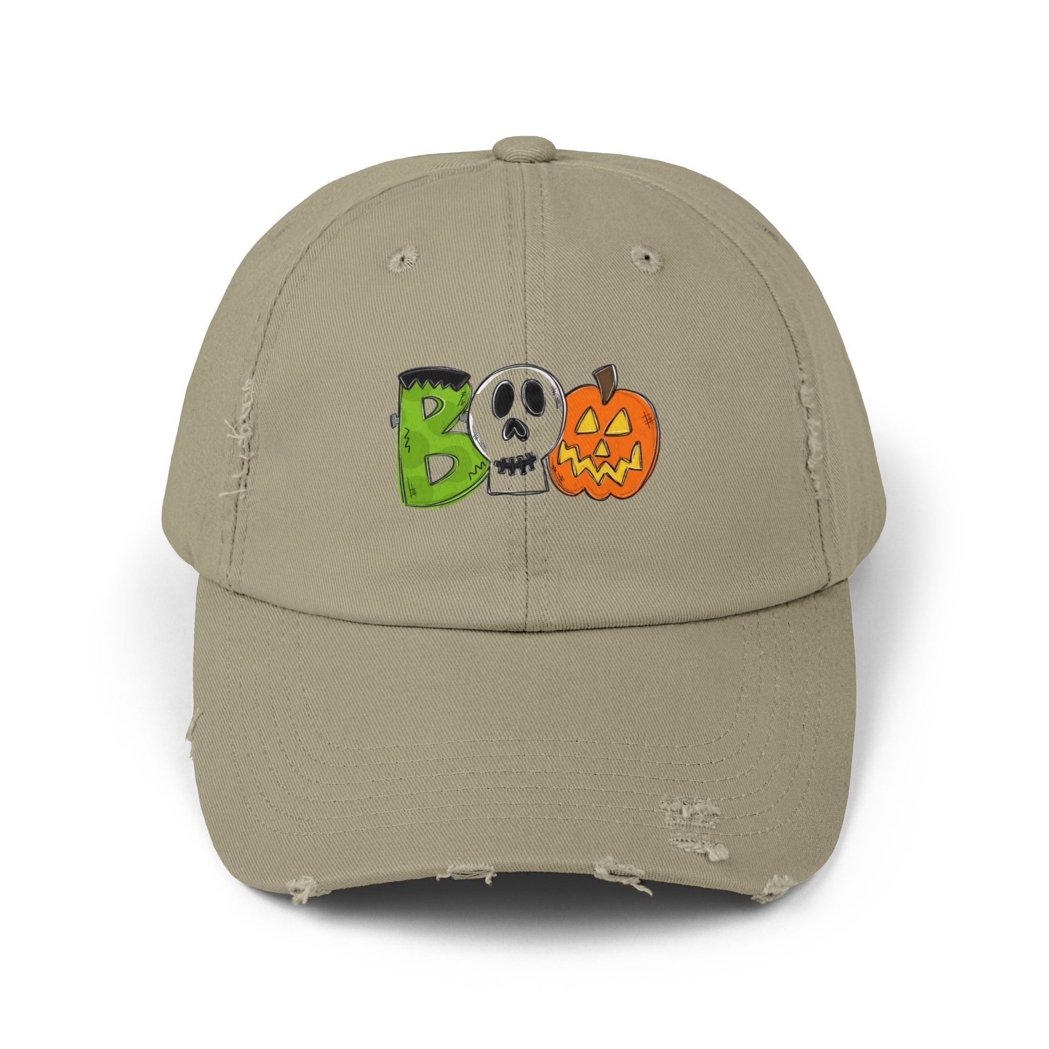 Halloween BOO Unisex Distressed Cap