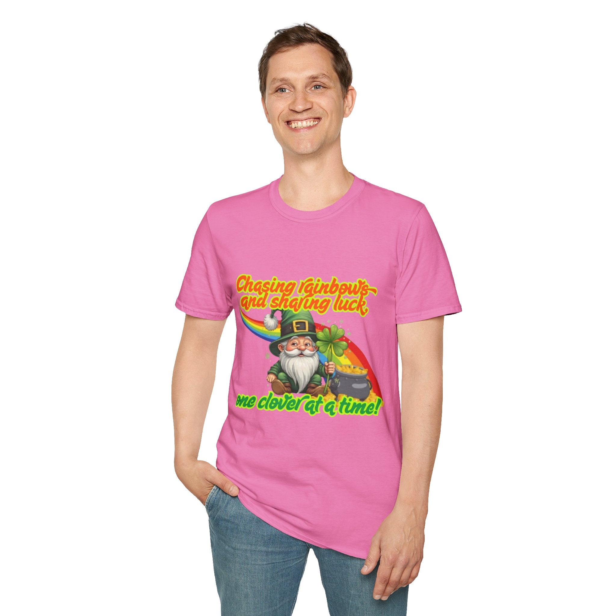 Chasing Rainbows And Sharing Luck, One Clover At A Time! Unisex Softstyle T-Shirt