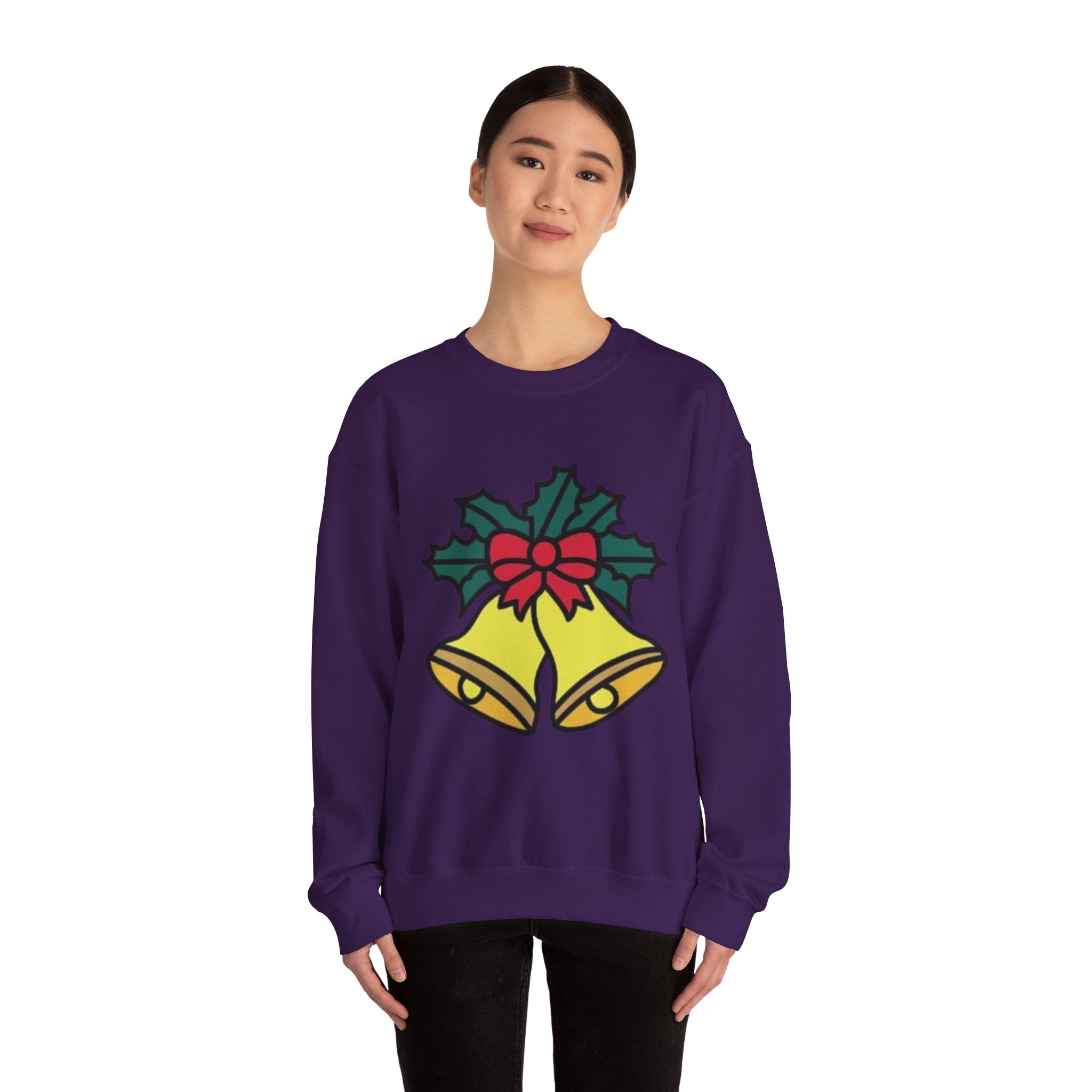 Festive Holiday Bells & Holly Unisex Heavy Blend™ Crewneck Sweatshirt