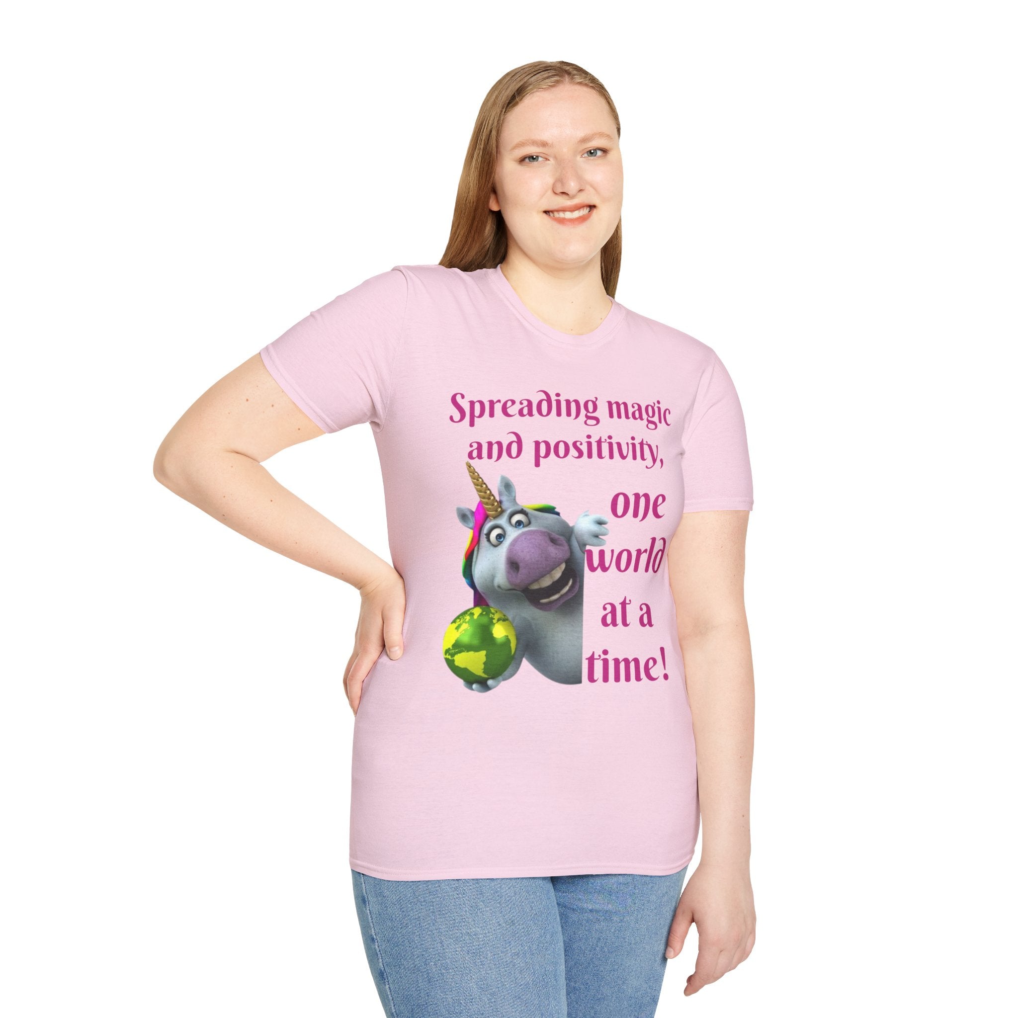 Spreading Magic And Positivity, One World At A Time! Unisex Softstyle T-Shirt