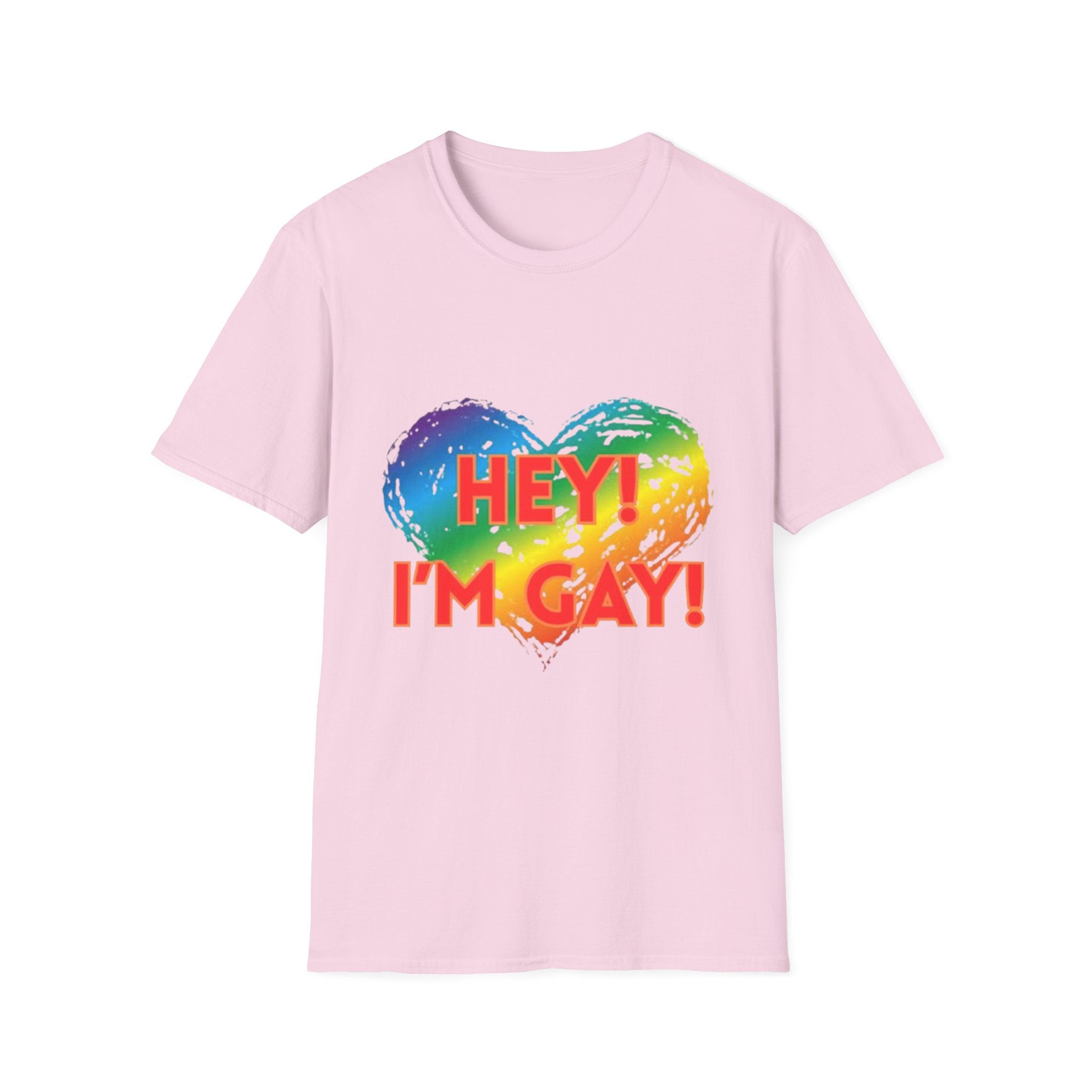 Hey I'm Gay! Unisex Softstyle T-Shirt
