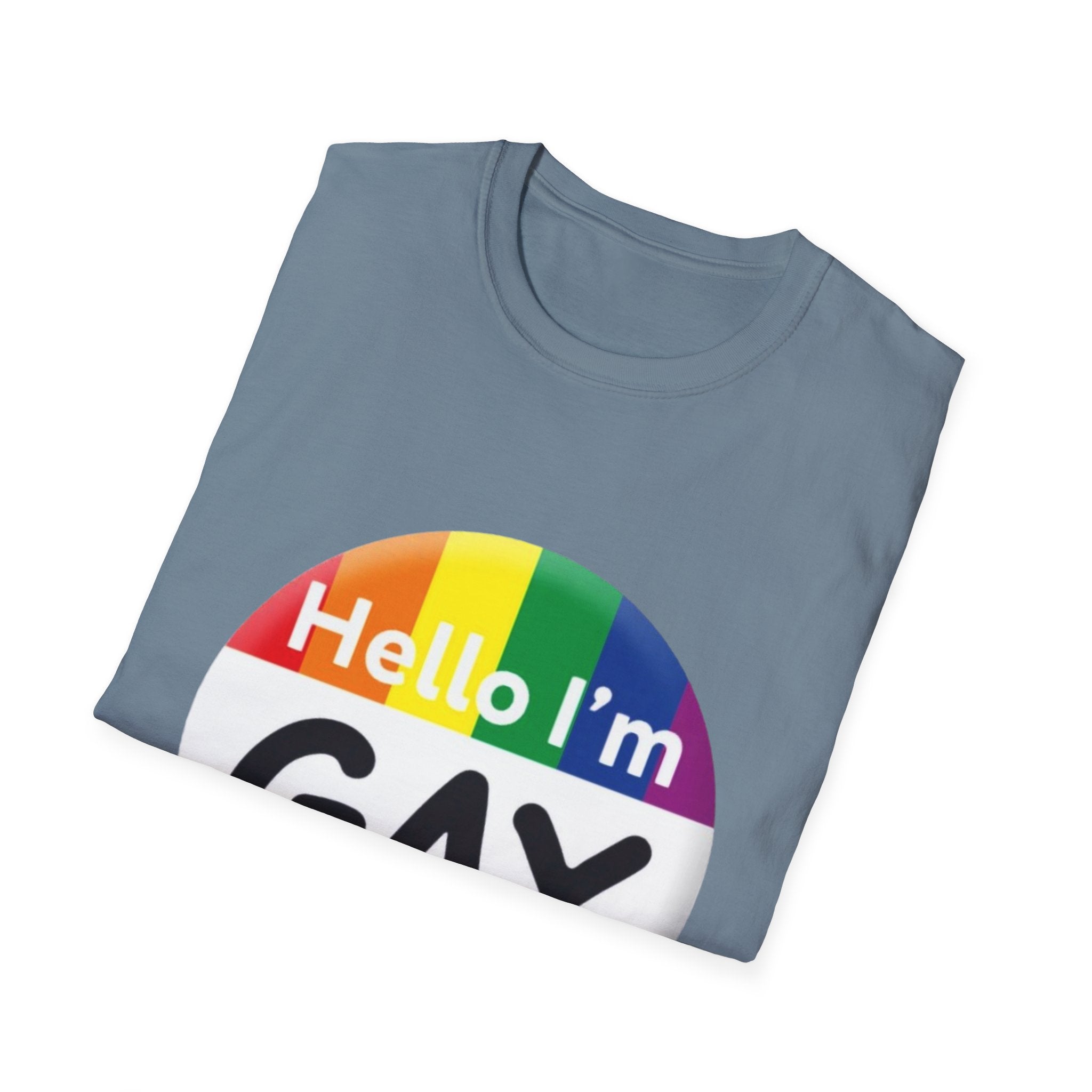 Hello I'm Gay Unisex Softstyle T-Shirt