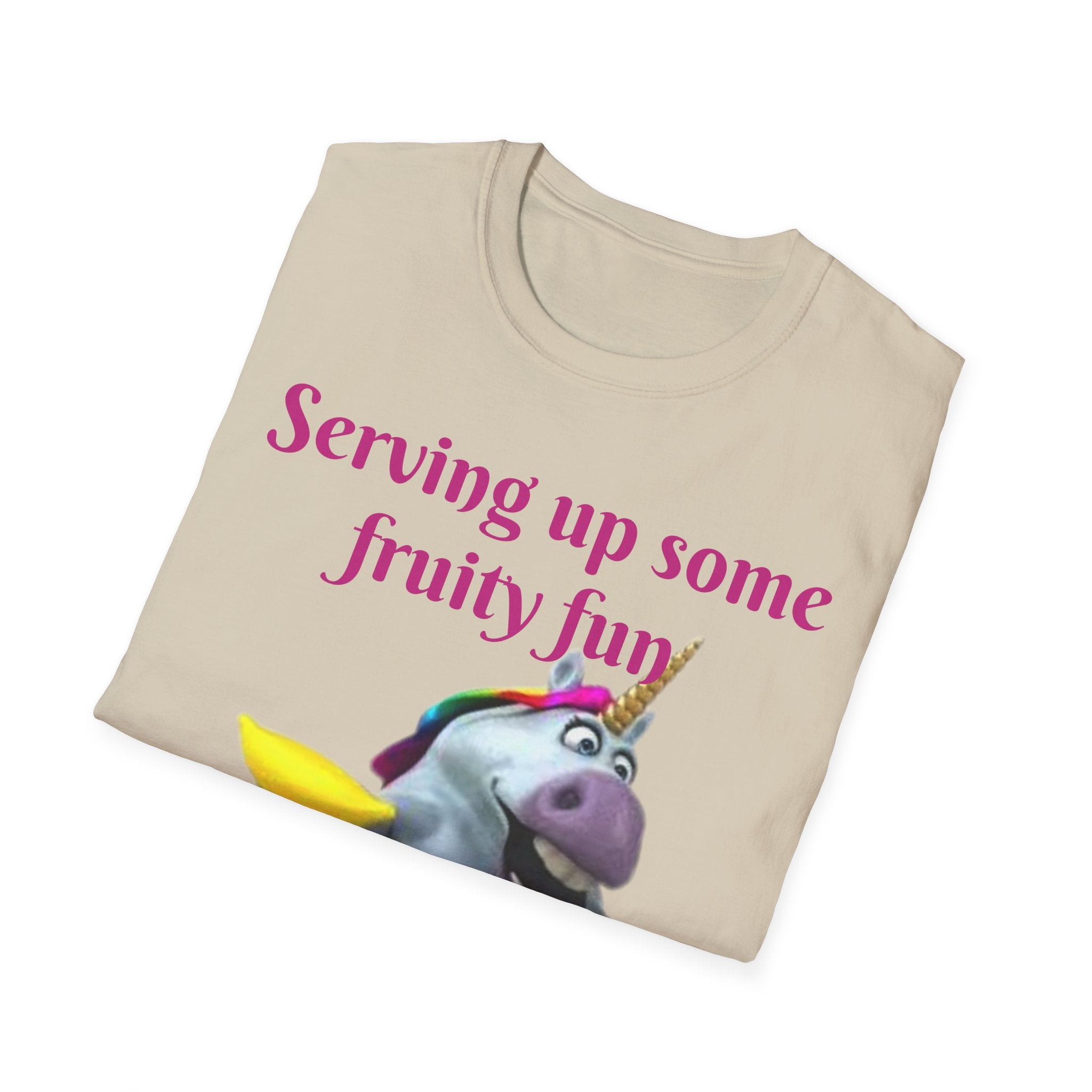Serving Up Some Fruity Fun Let's Go Bananas Unicorn Unisex Softstyle T-Shirt