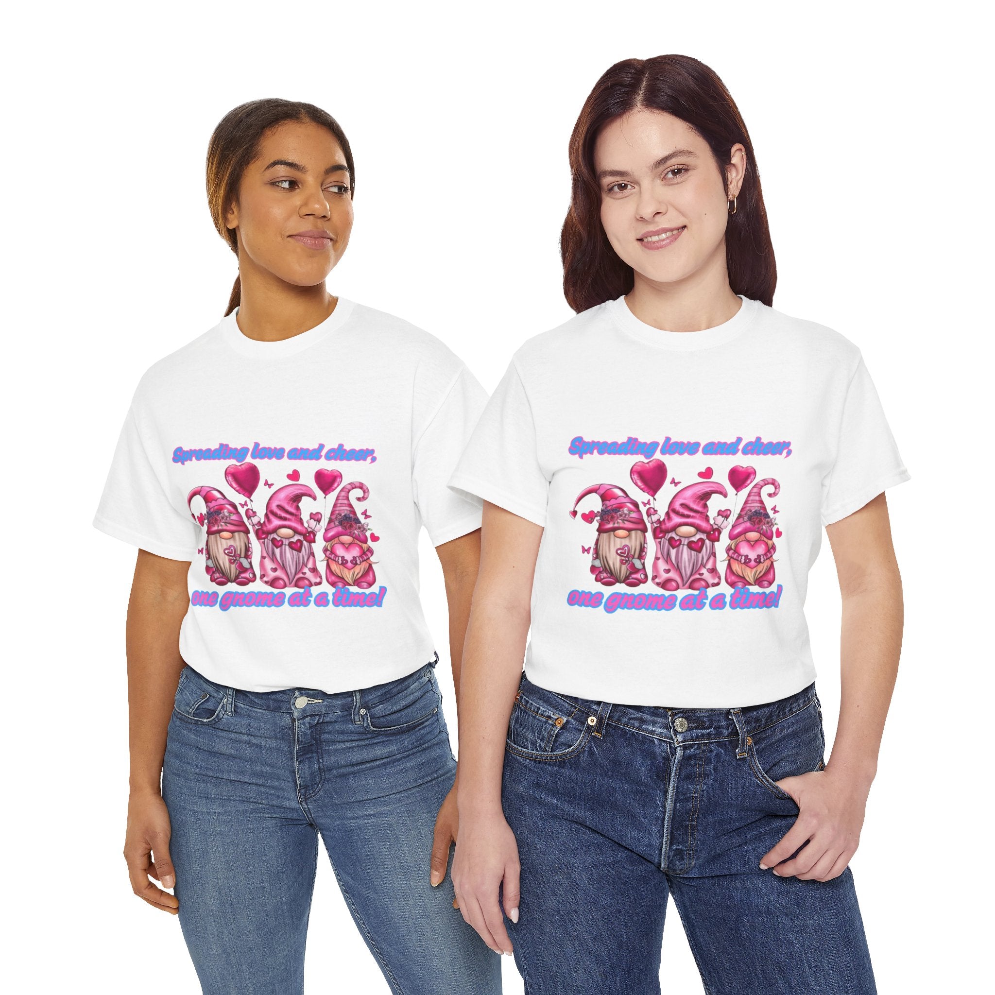 Spreading Love And Cheer, One Gnome At A Time Unisex Heavy Cotton T-Shirt