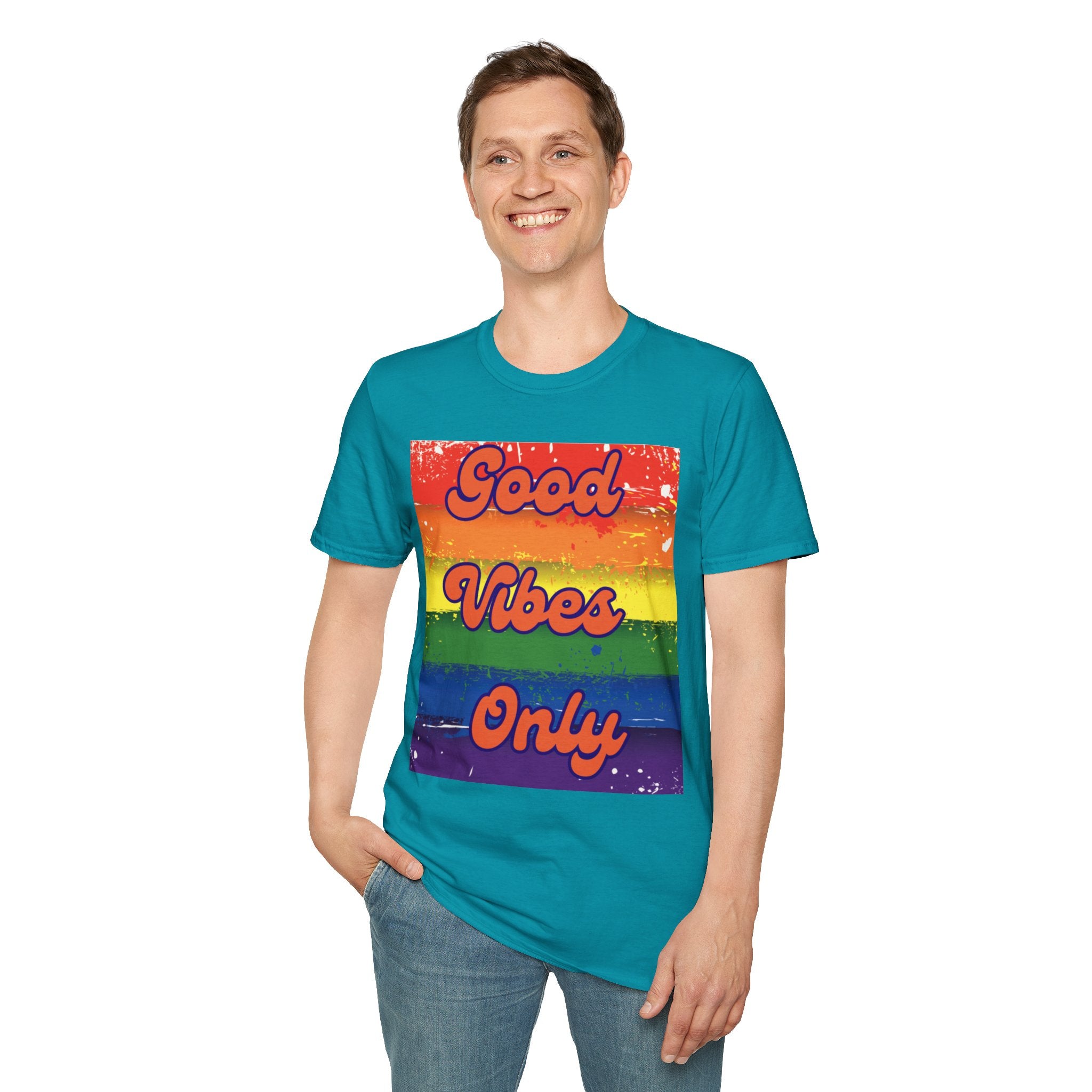 Good Vibes Only Orange Unisex Softstyle T-Shirt