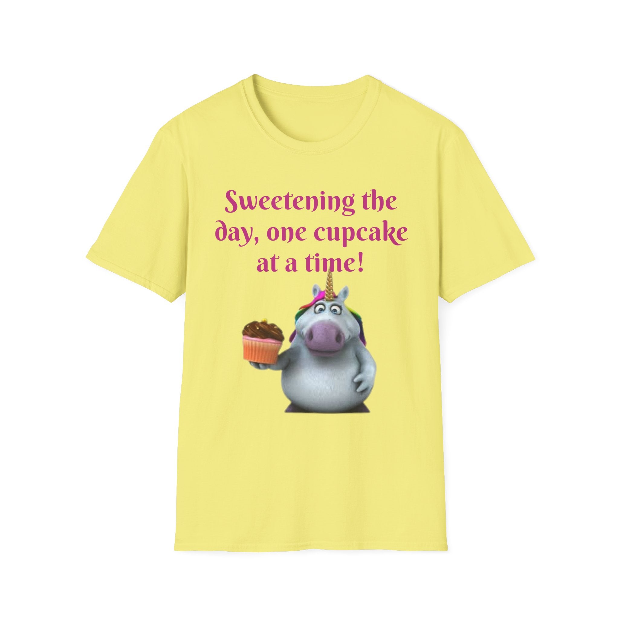 Sweetening The Day, One Cupcake At A Time! Unicorn Unisex Softstyle T-Shirt
