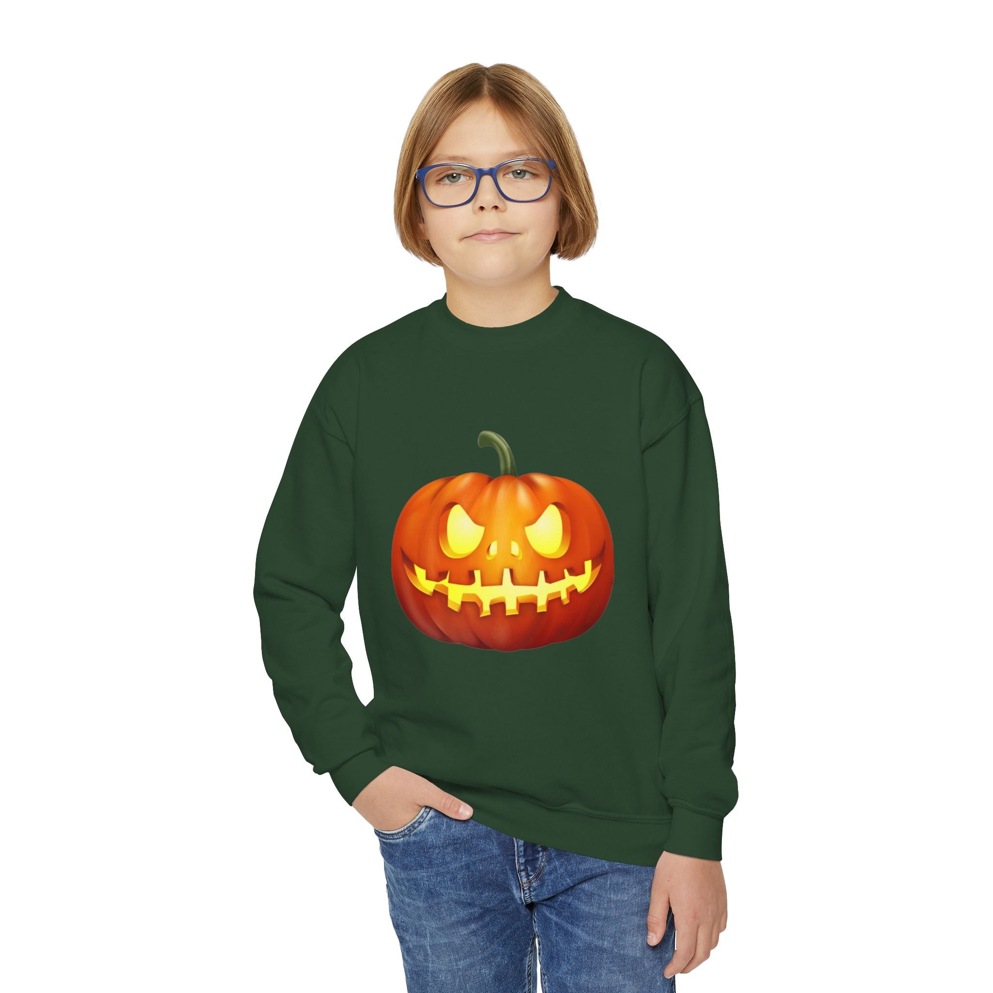 Halloween Pumpkin Youth Crewneck Sweatshirt