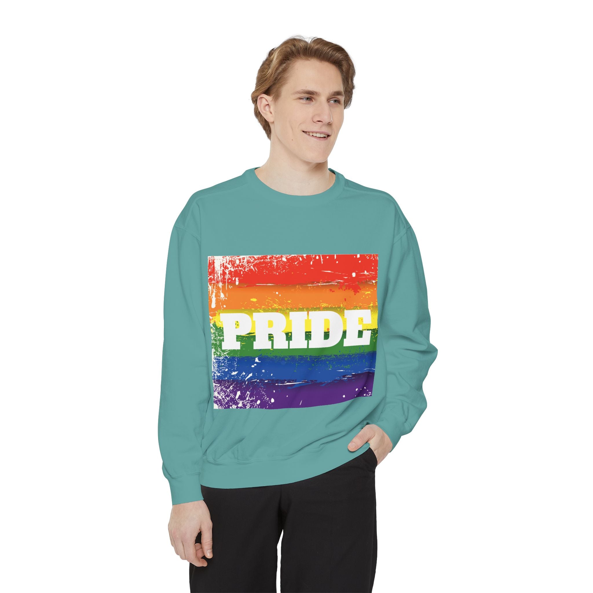 Pride Rainbow Unisex Garment-Dyed Sweatshirt