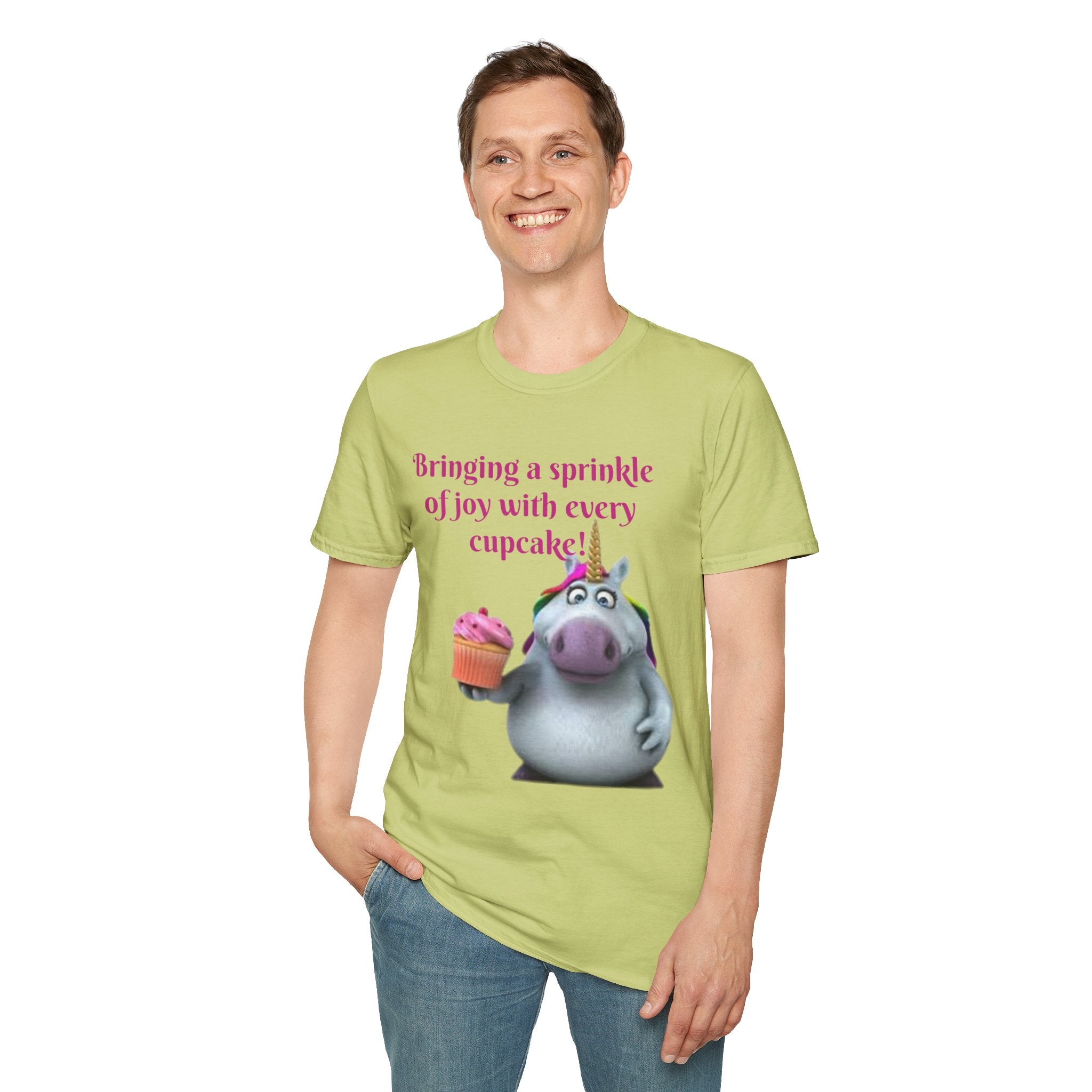 Bringing A Sprinkle Of Joy With Every Cupcake Unicorn Unisex Softstyle T-Shirt