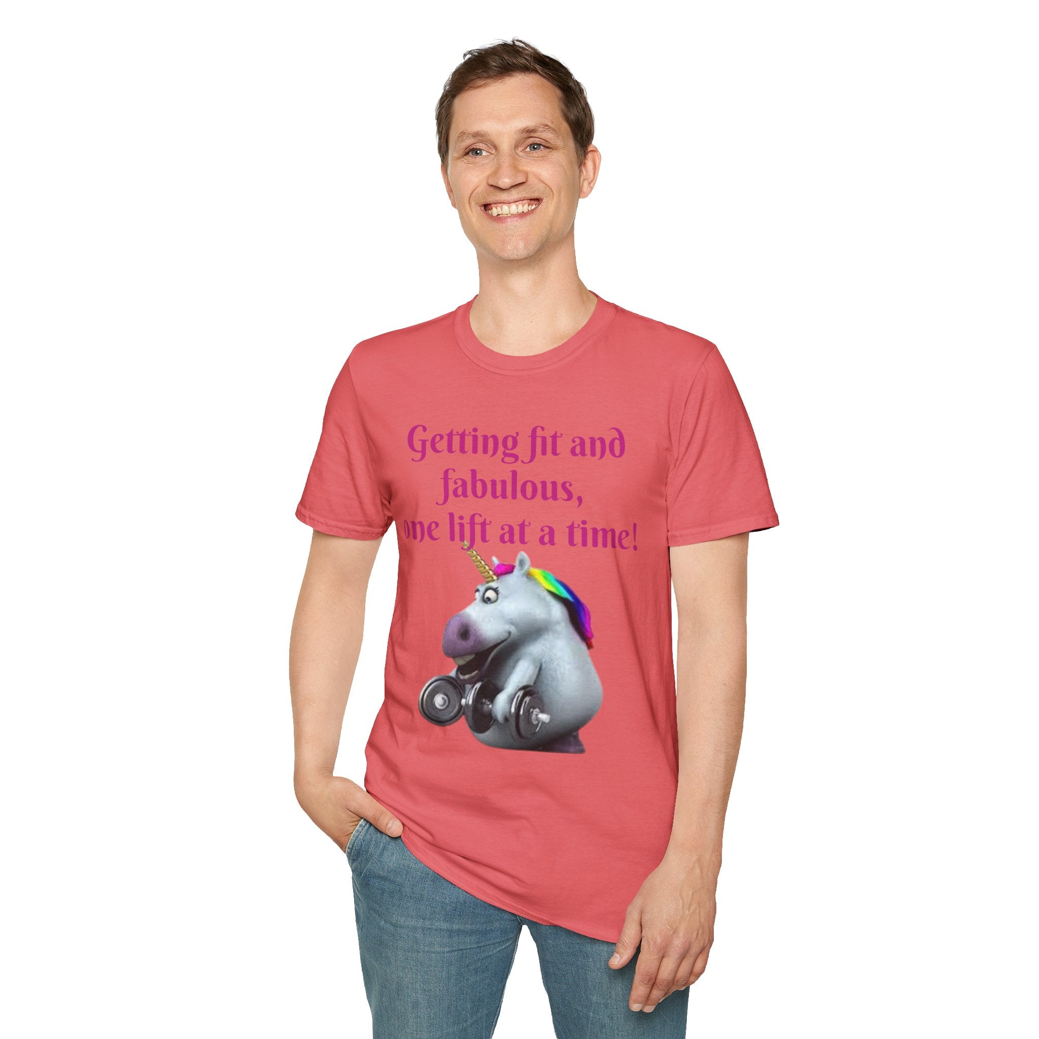 Getting Fit And Fabulous, One Lift At A Time! Unicorn Unisex T-Shirt