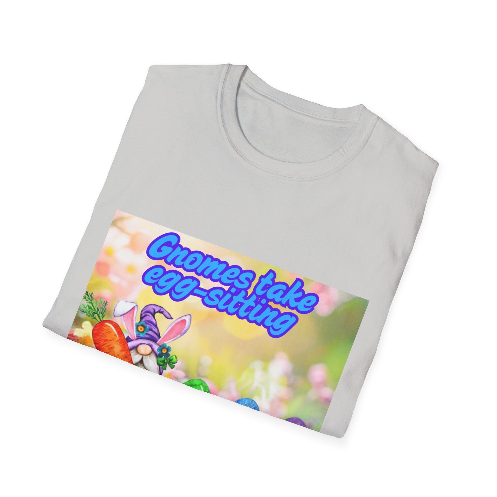 Gnomes Take Egg-Sitting Very Seriously Unisex Softstyle T-Shirt
