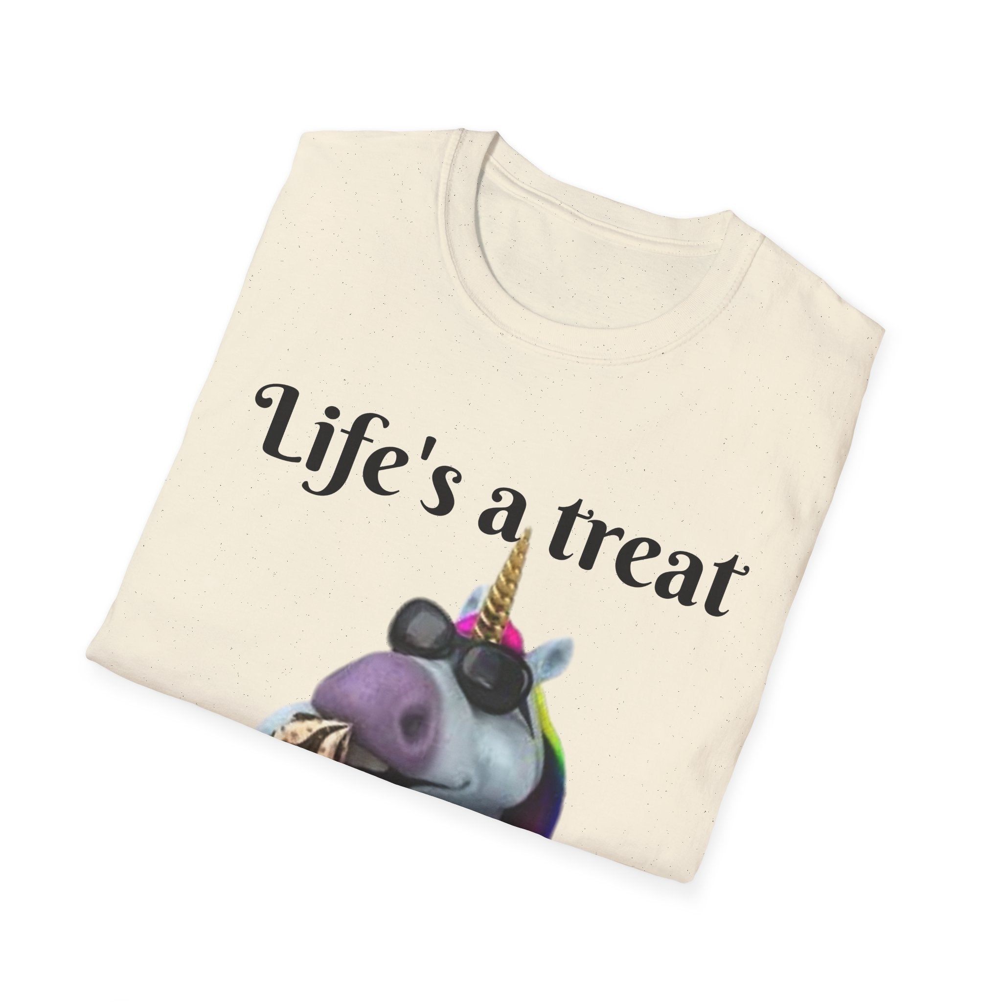 Life's A Treat Unicorn Unisex Softstyle T-Shirt