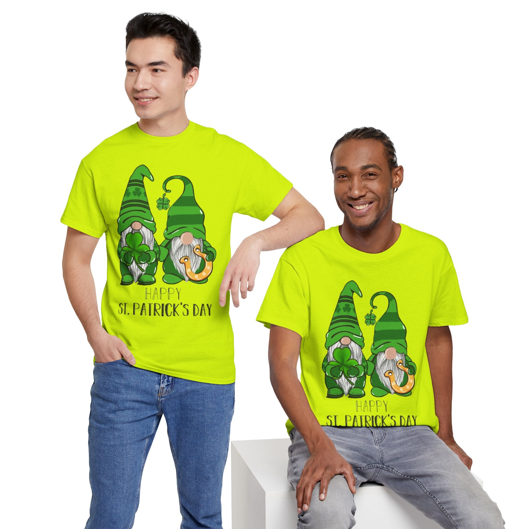 Happy St. Patrick's Day Gnome Unisex Heavy Cotton T-Shirt