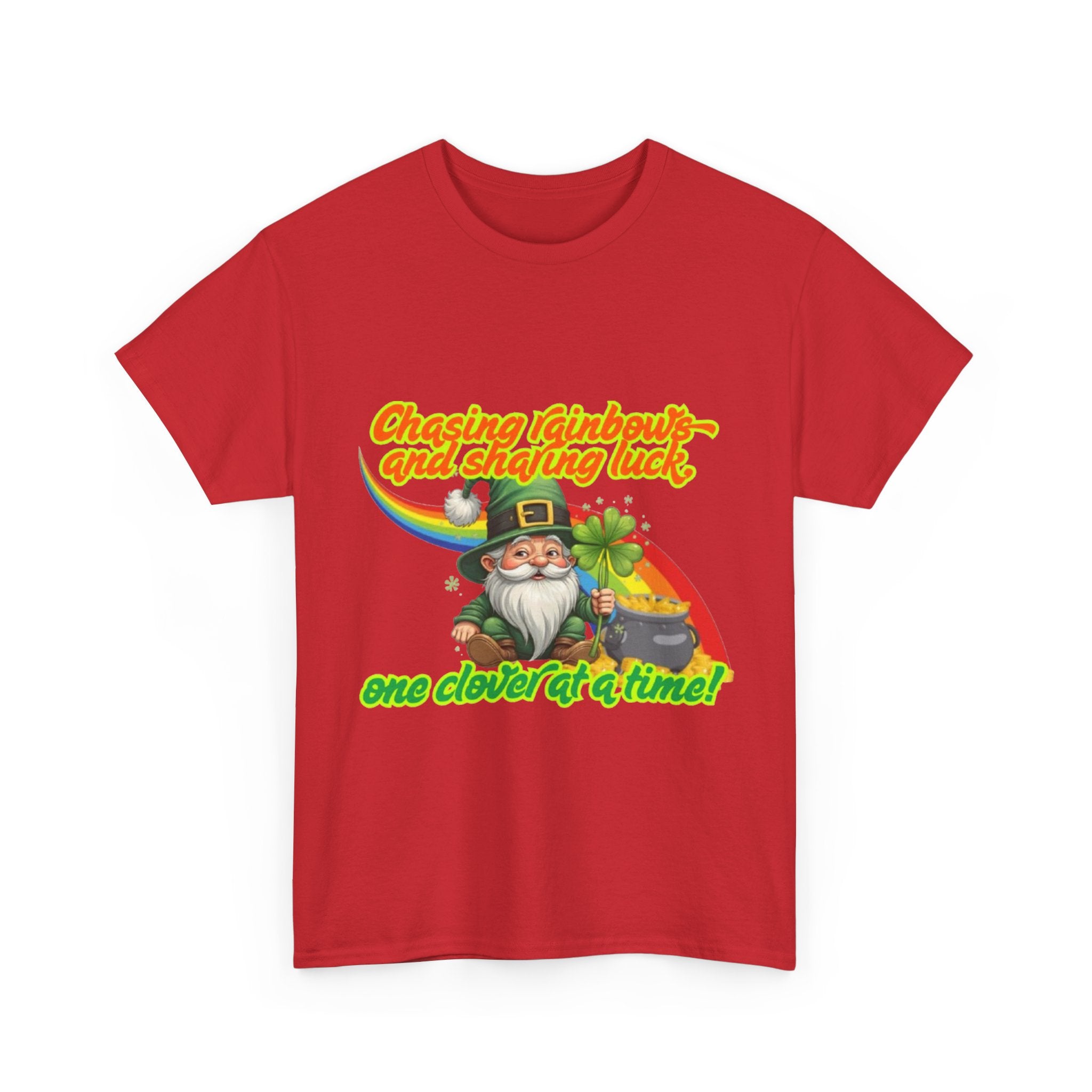 Chasing Rainbows And Sharing Luck, One Clover At A Time! Unisex Heavy Cotton T-Shirt