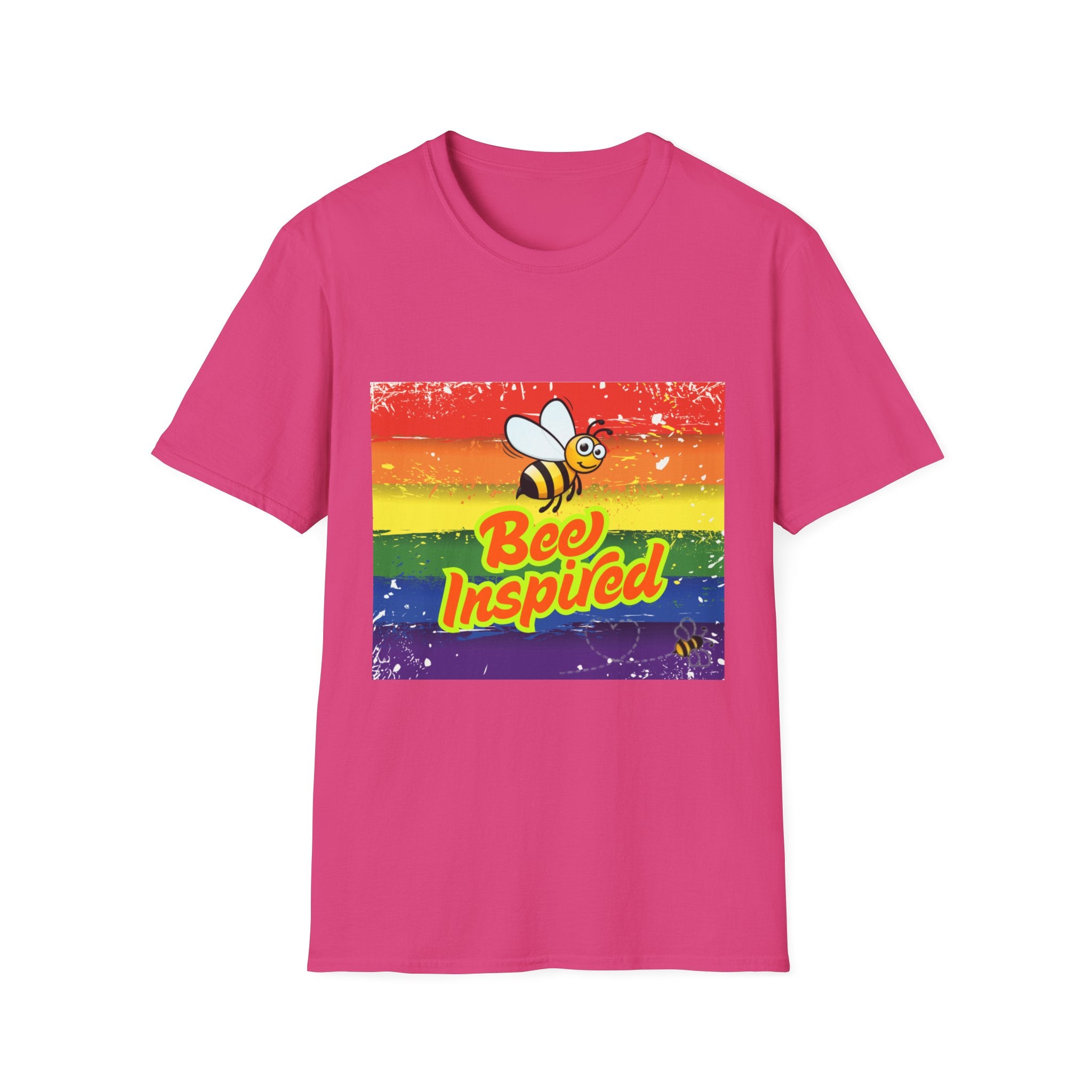 Bee Inspired Rainbow Unisex Softstyle T-Shirt