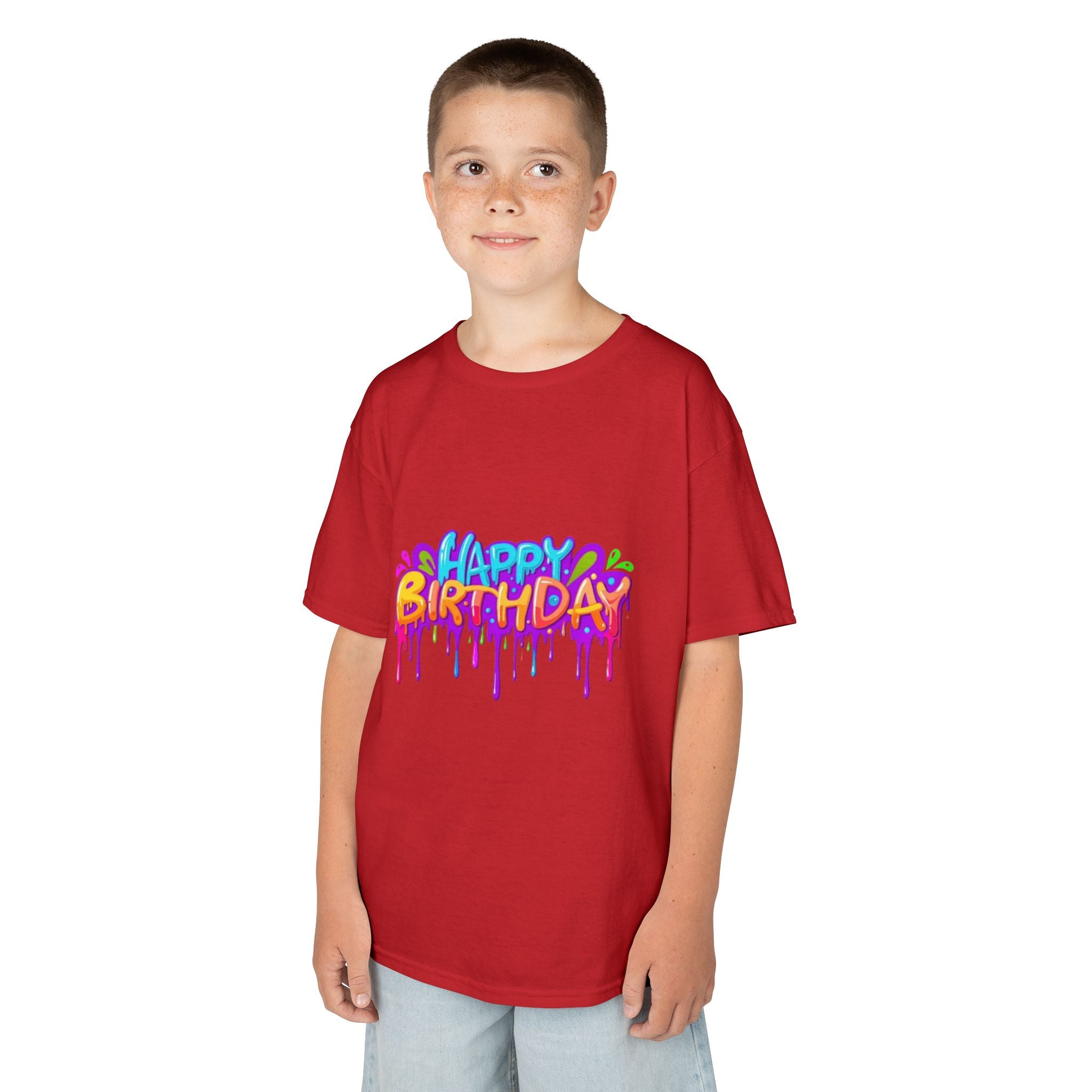 Happy Birthday Kids Heavy Cotton™ Short Sleeve T-Shirt Personalize It!
