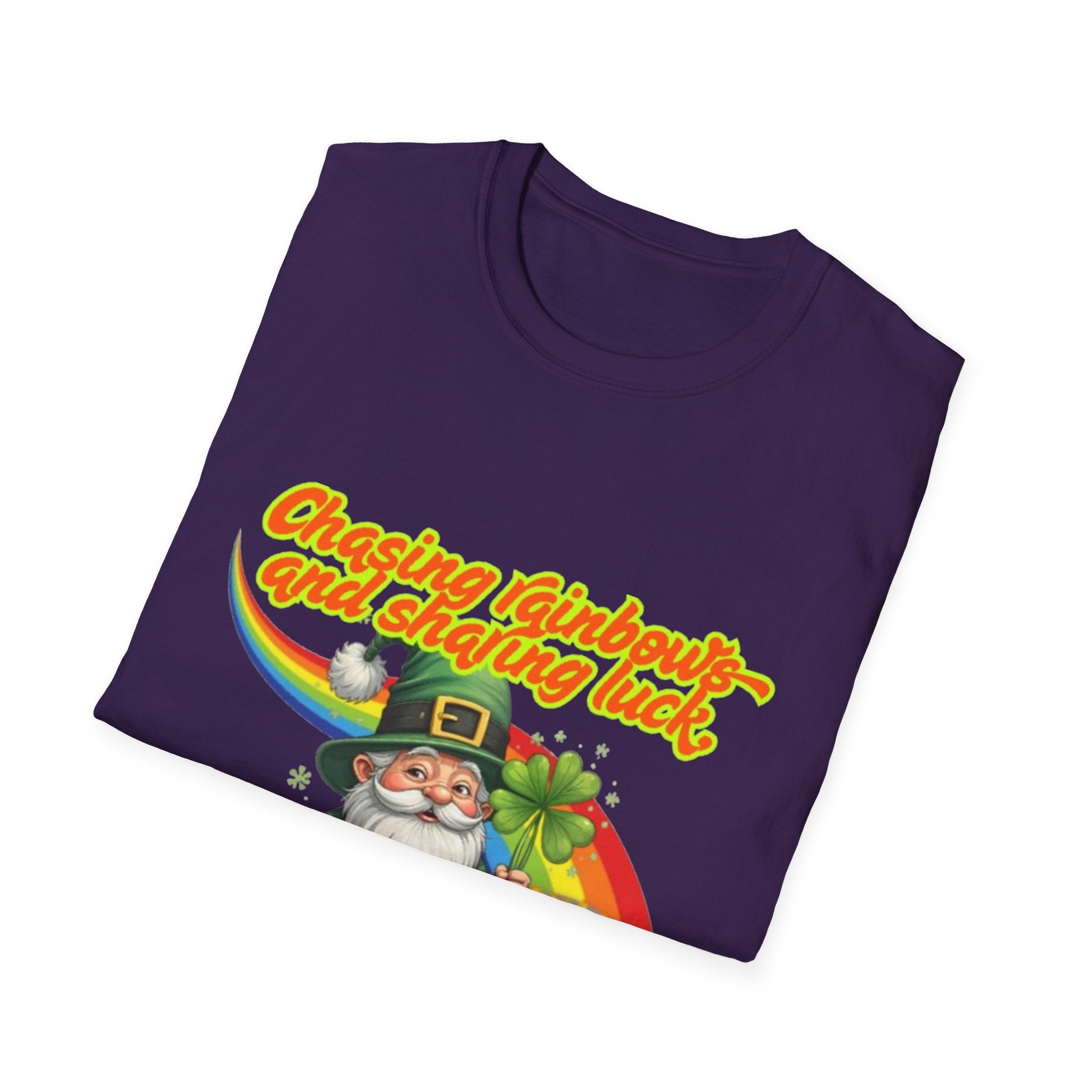 Chasing Rainbows And Sharing Luck, One Clover At A Time! Unisex Softstyle T-Shirt