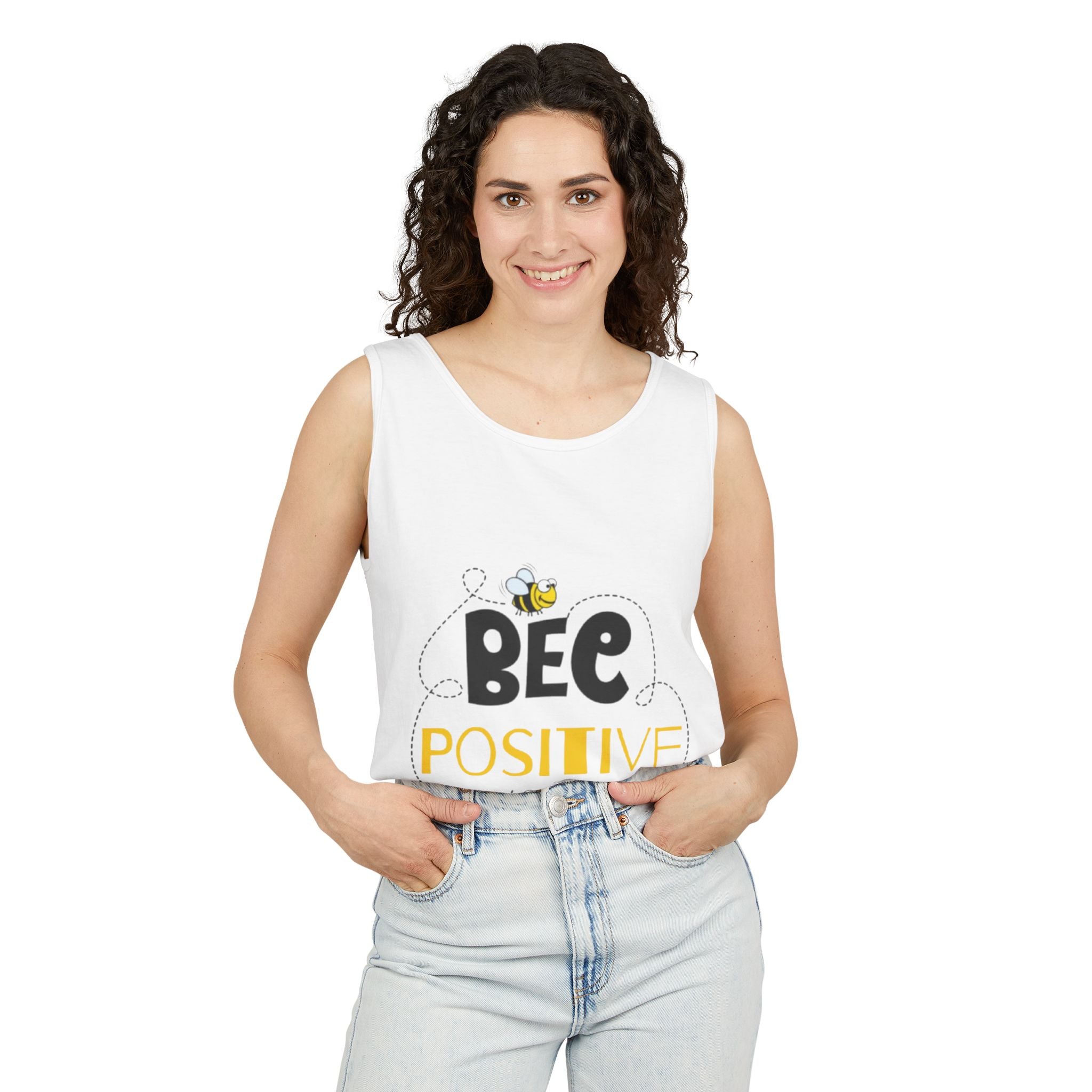 Bee Positive Unisex Garment-Dyed Tank Top
