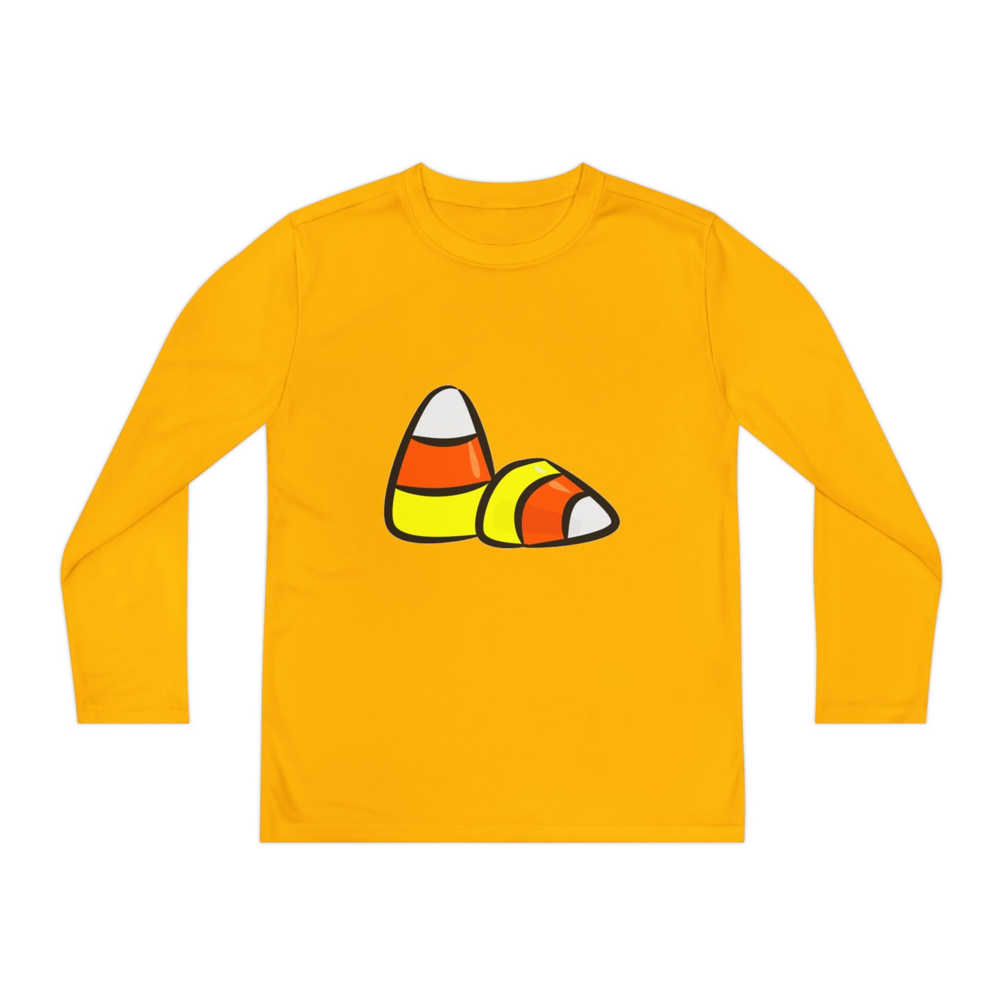 Halloween Candy Corn Youth Long Sleeve Competitor T-Shirt