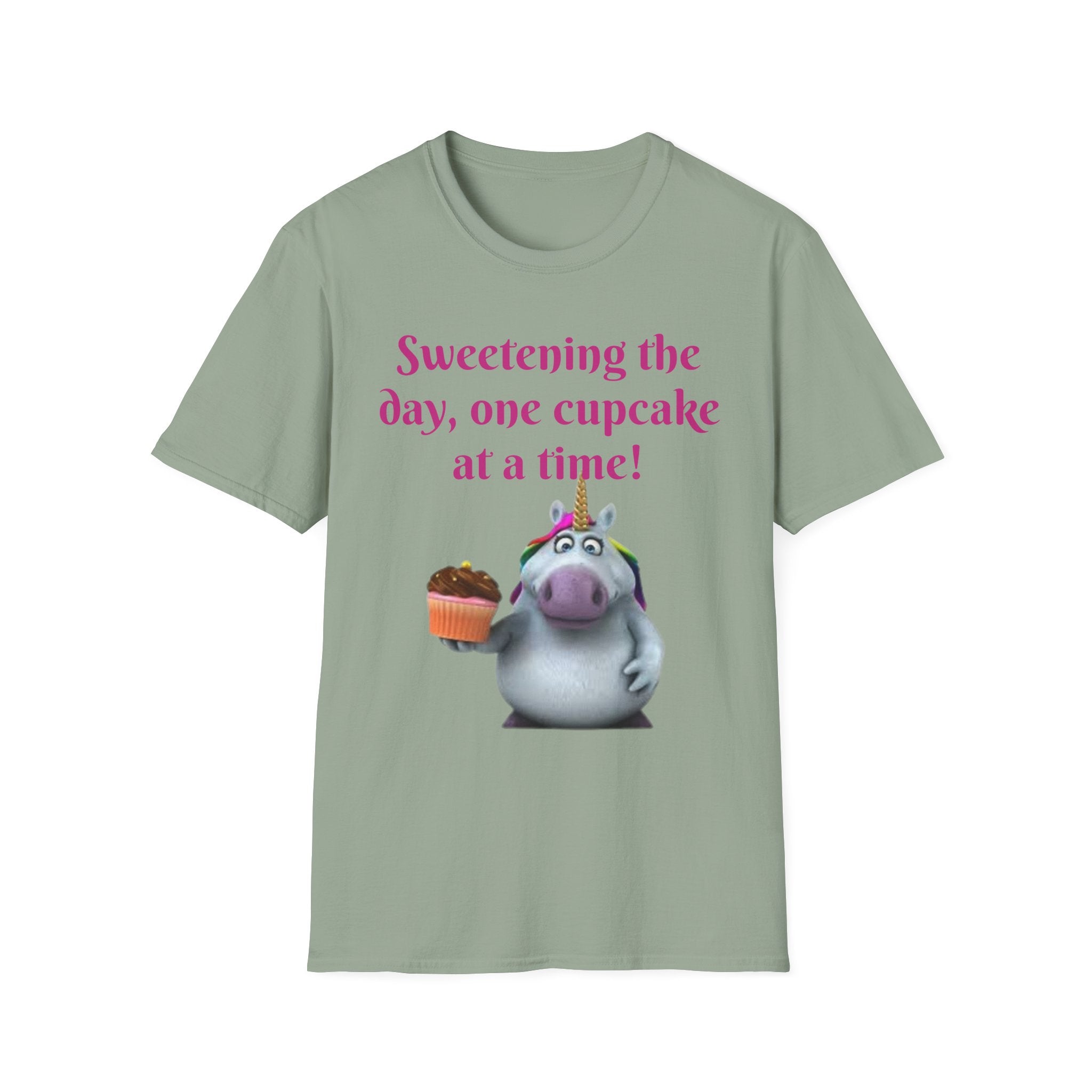 Sweetening The Day, One Cupcake At A Time! Unicorn Unisex Softstyle T-Shirt