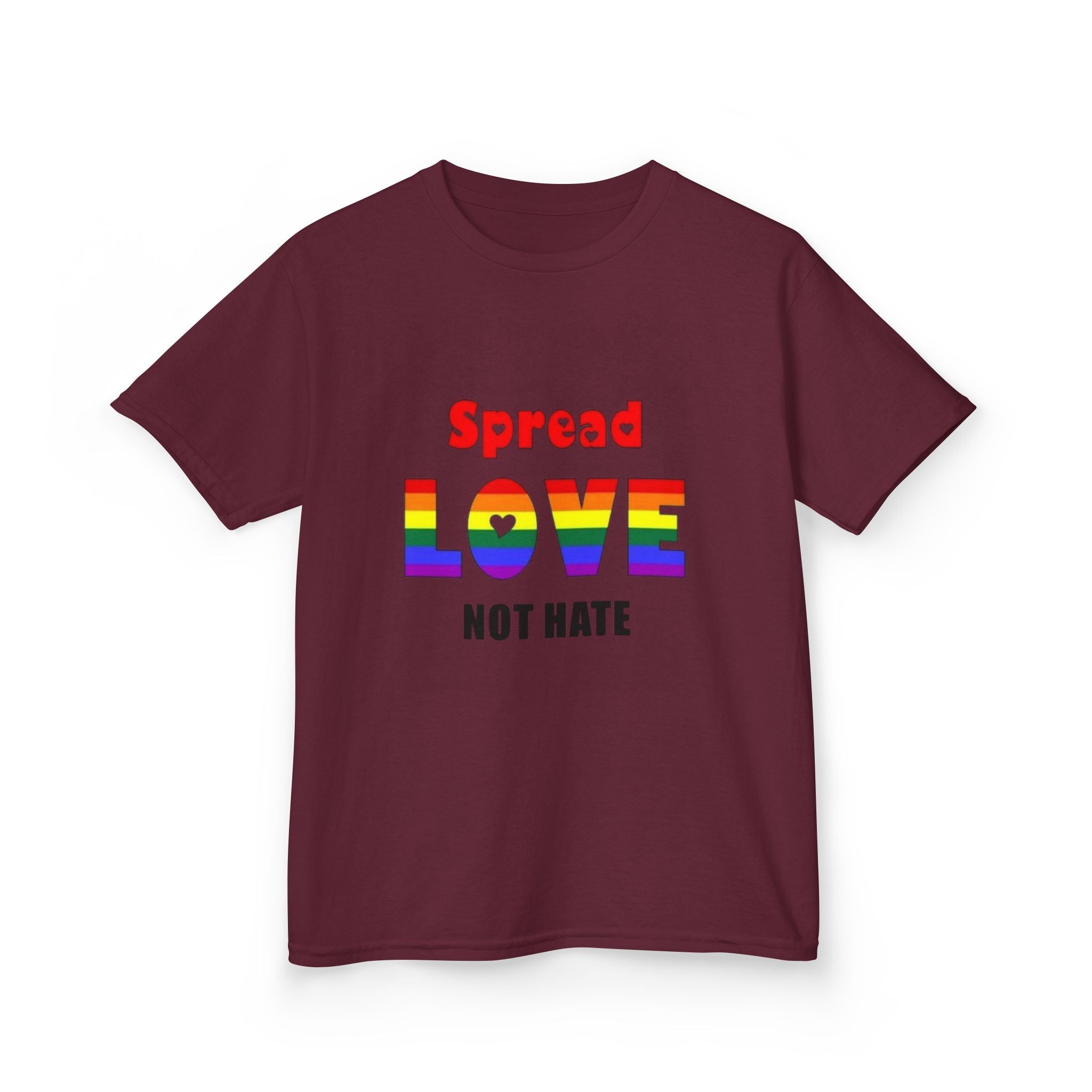 Kids Spread Love Not Hate Heavy Cotton T-Shirt