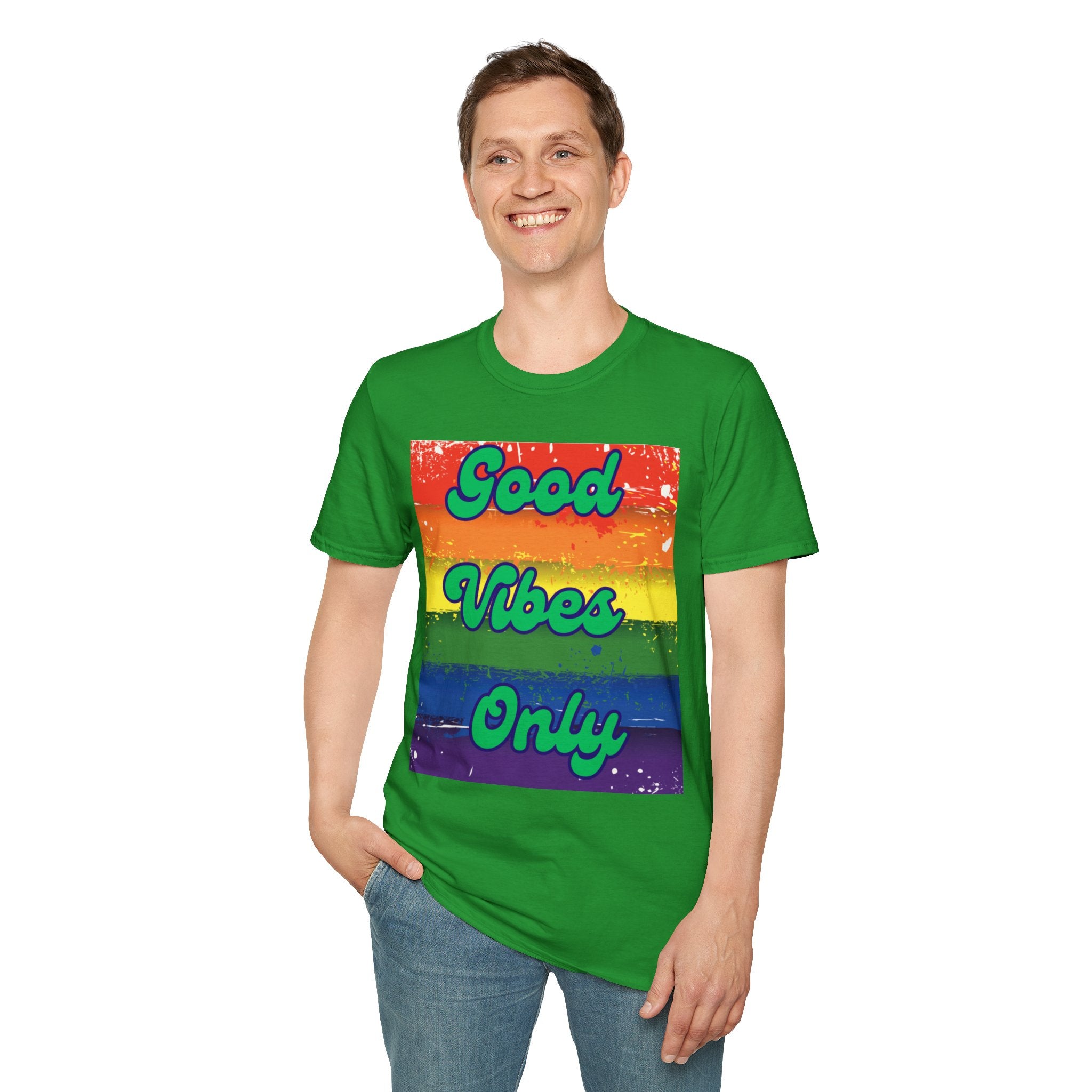 Good Vibes Only Green Unisex Softstyle T-Shirt