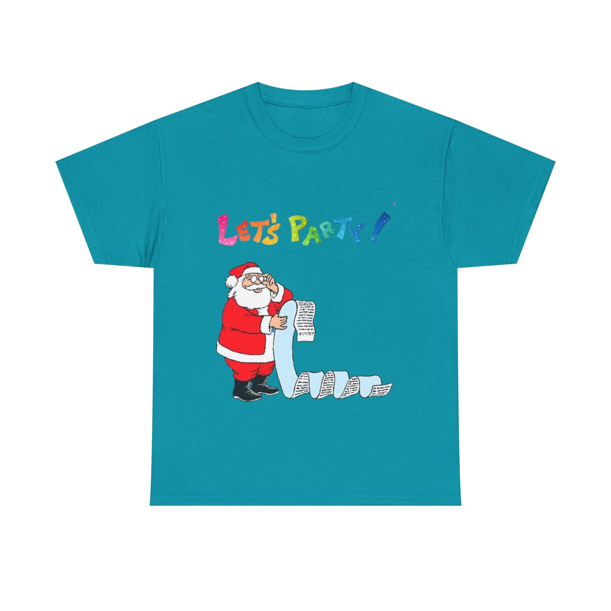 Let's Party! Santa Checking His List Unisex Heavy Cotton T-Shirt