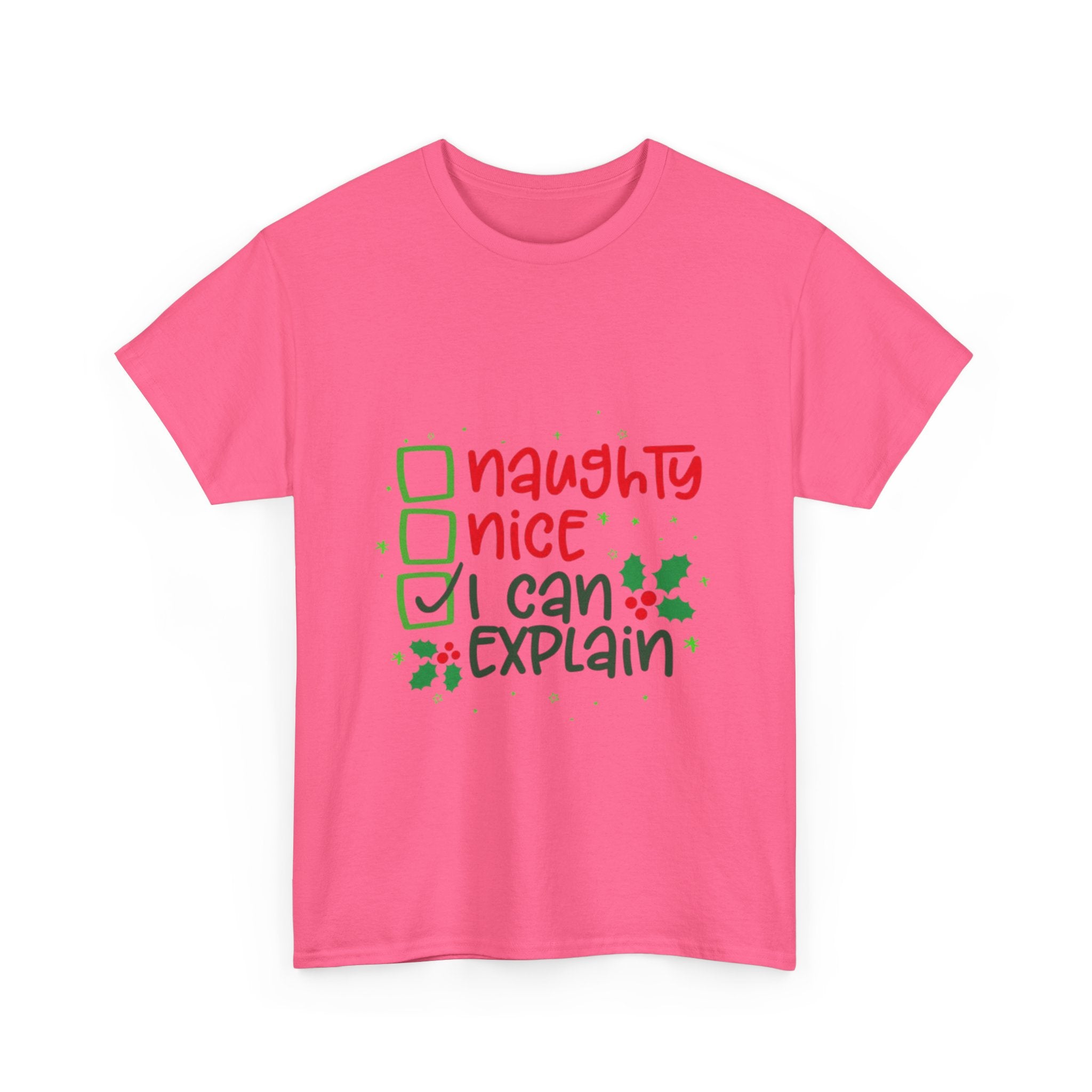Naughty, Nice, I Can Explain Unisex Heavy Cotton T-Shirt