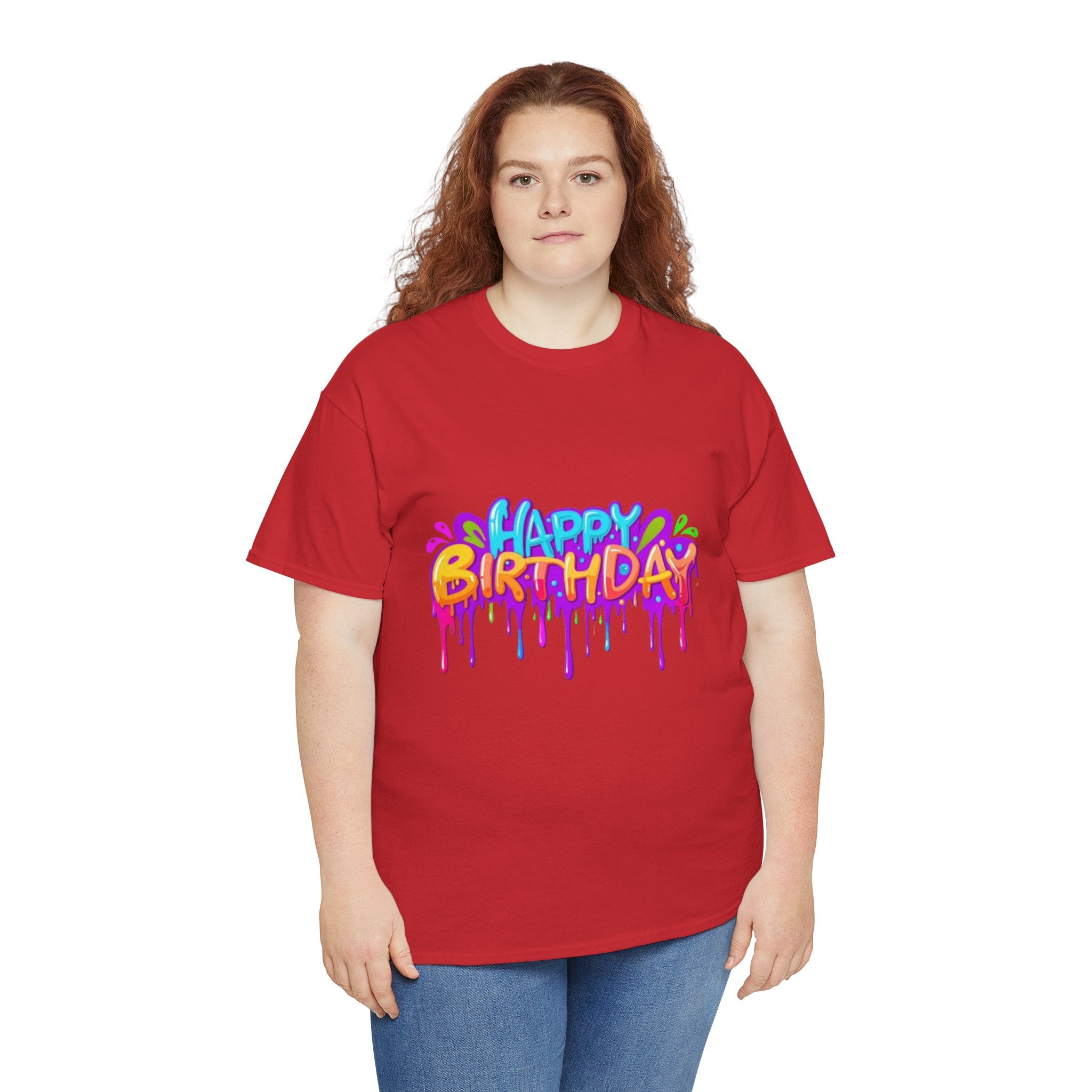 Happy Birthday Unisex Heavy Cotton T-Shirt Personalize It!