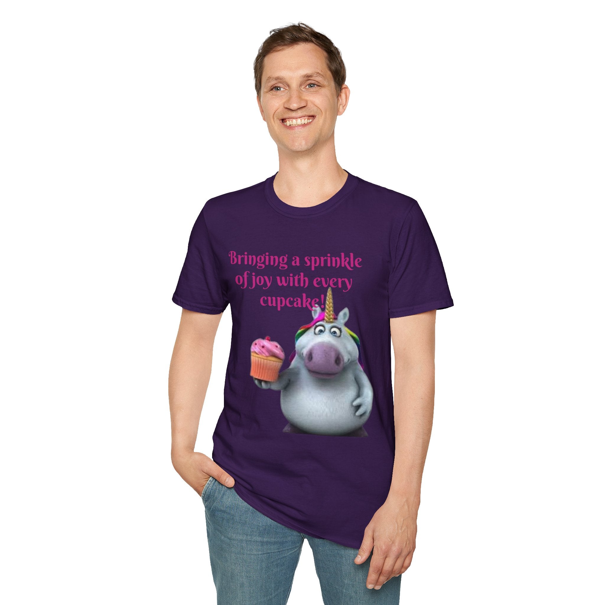 Bringing A Sprinkle Of Joy With Every Cupcake Unicorn Unisex Softstyle T-Shirt