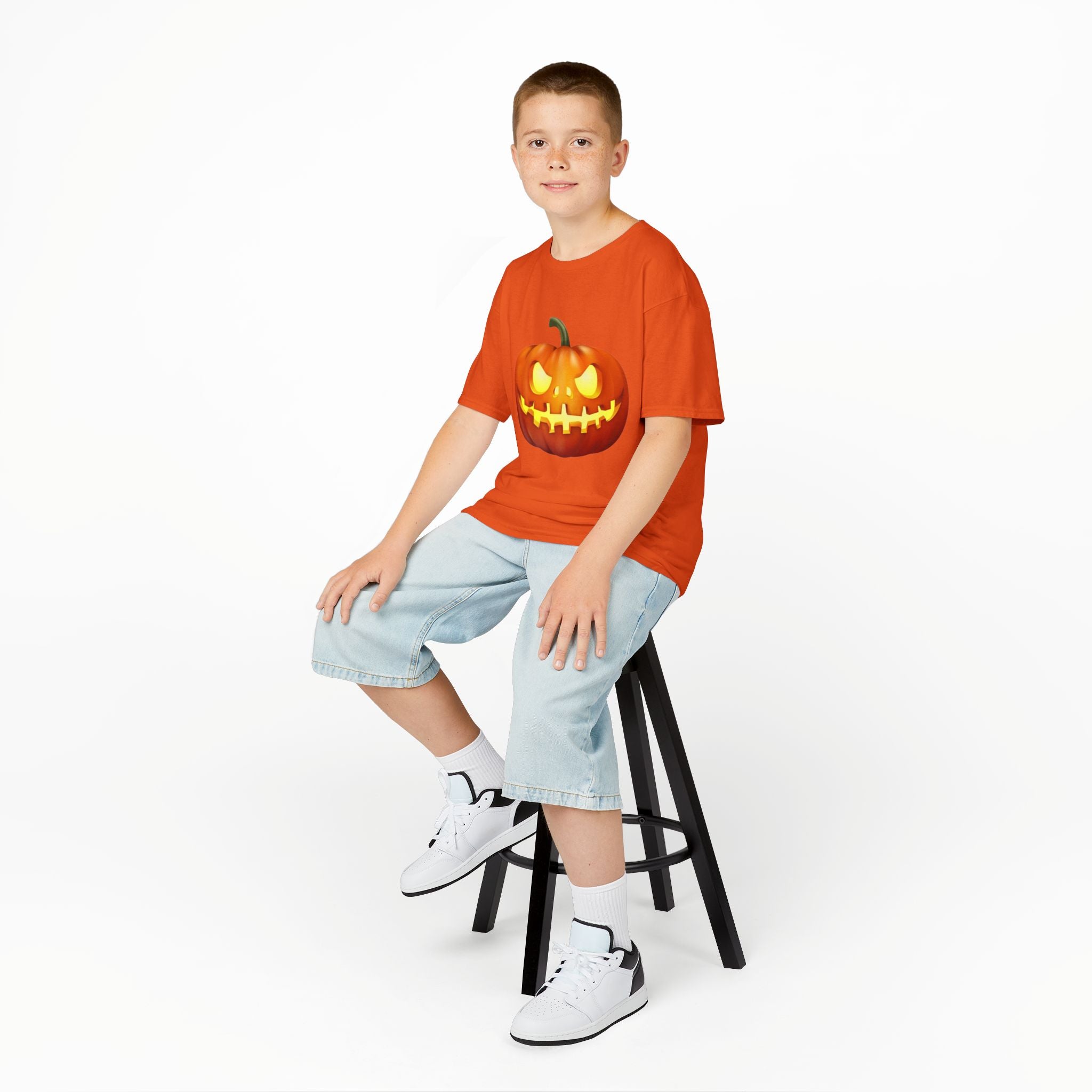 Halloween Pumpkin Kids Heavy Cotton Short Sleeve T-Shirt