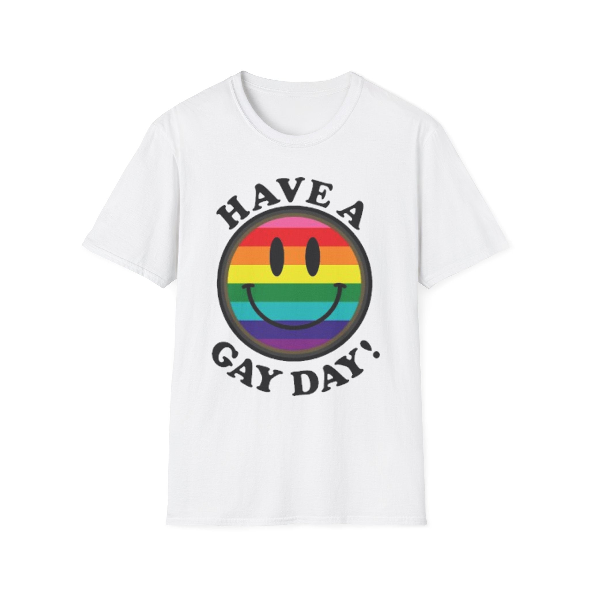 Have A Gay Day Rainbow Smile Unisex Softstyle T-Shirt