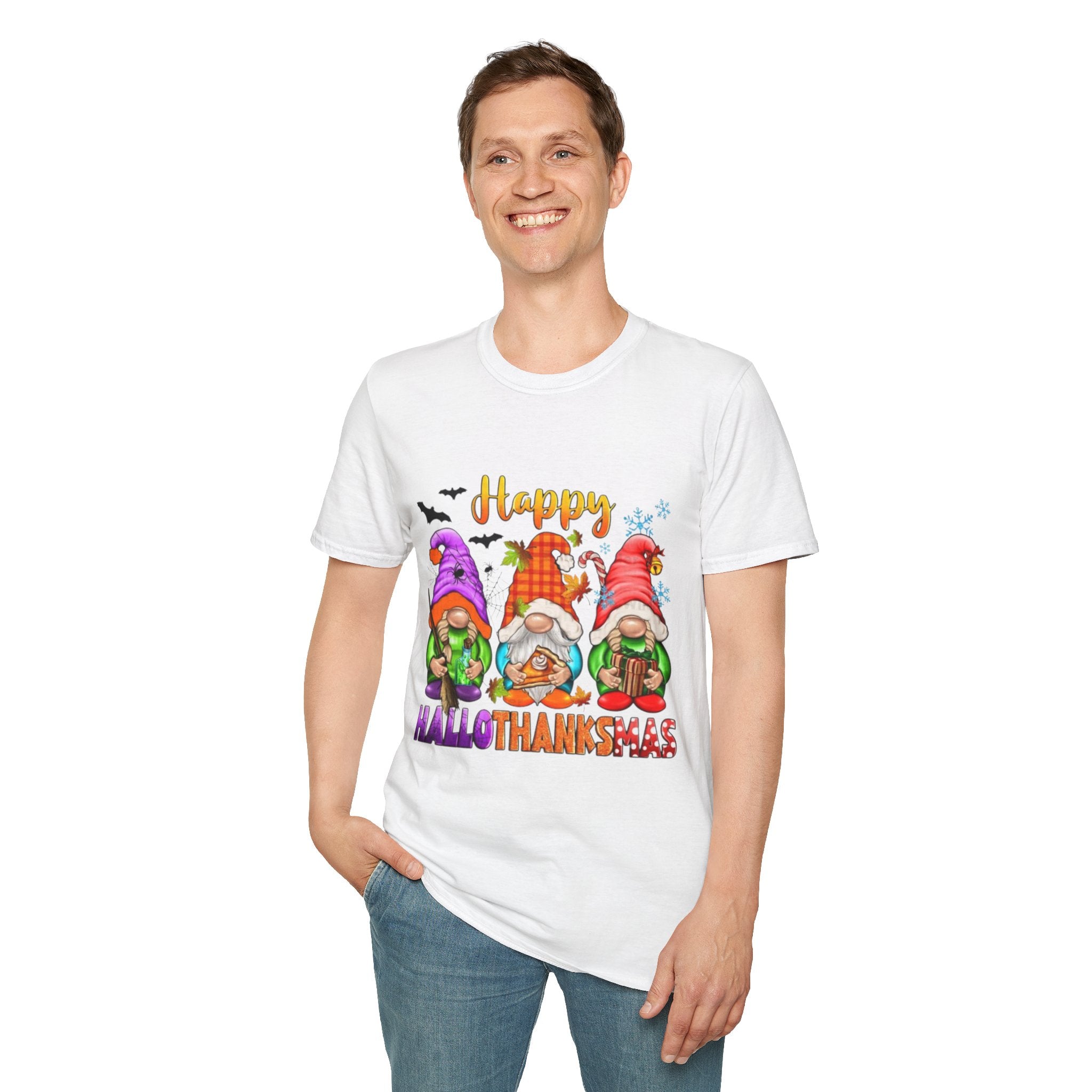 Happy Hallothanksmas Gnome Unisex Softstyle T-Shirt
