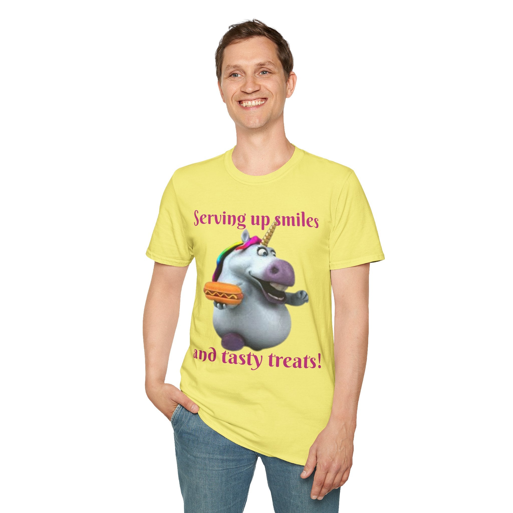 Serving Up Smiles And Tasty Treats Unicorn Unisex Softstyle T-Shirt