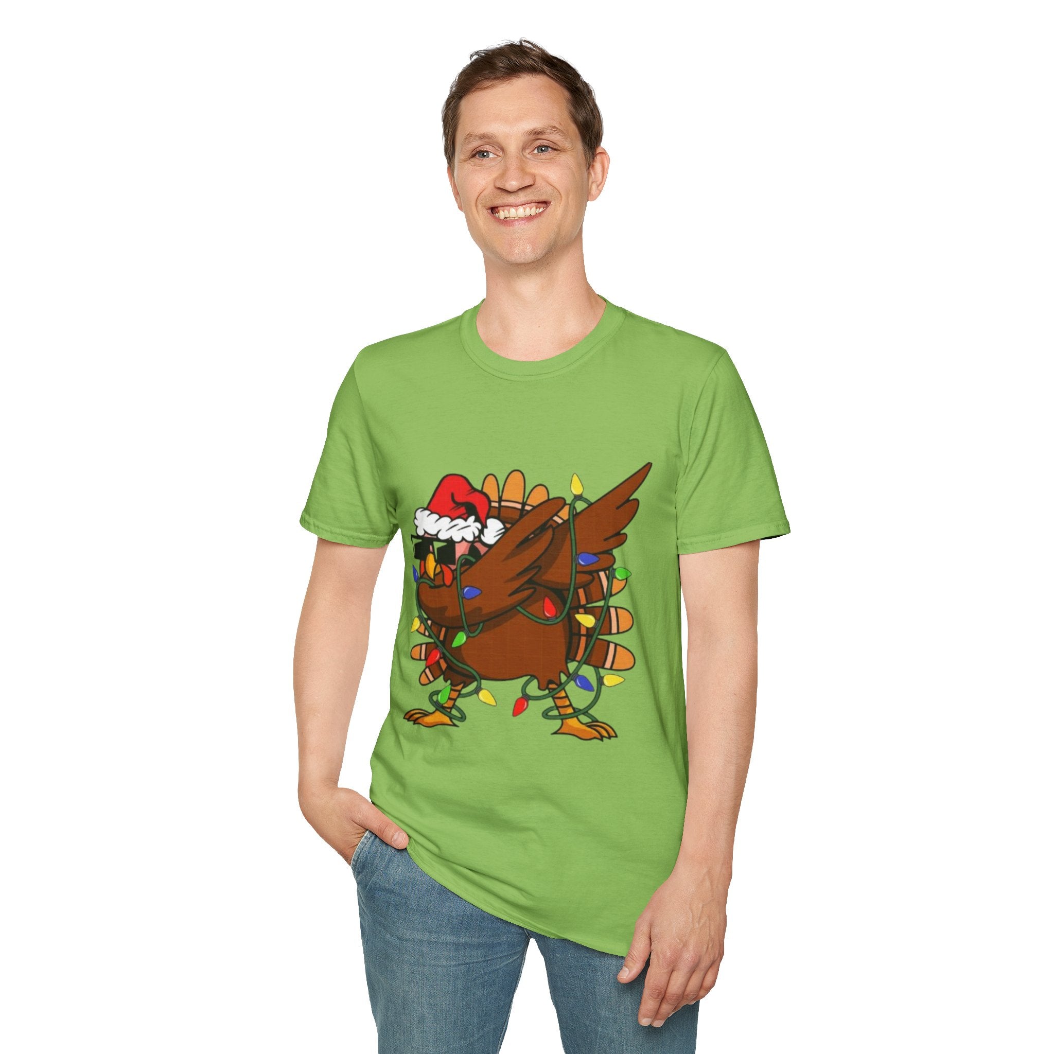 Dabbing Christmas Turkey Unisex Softstyle T-Shirt