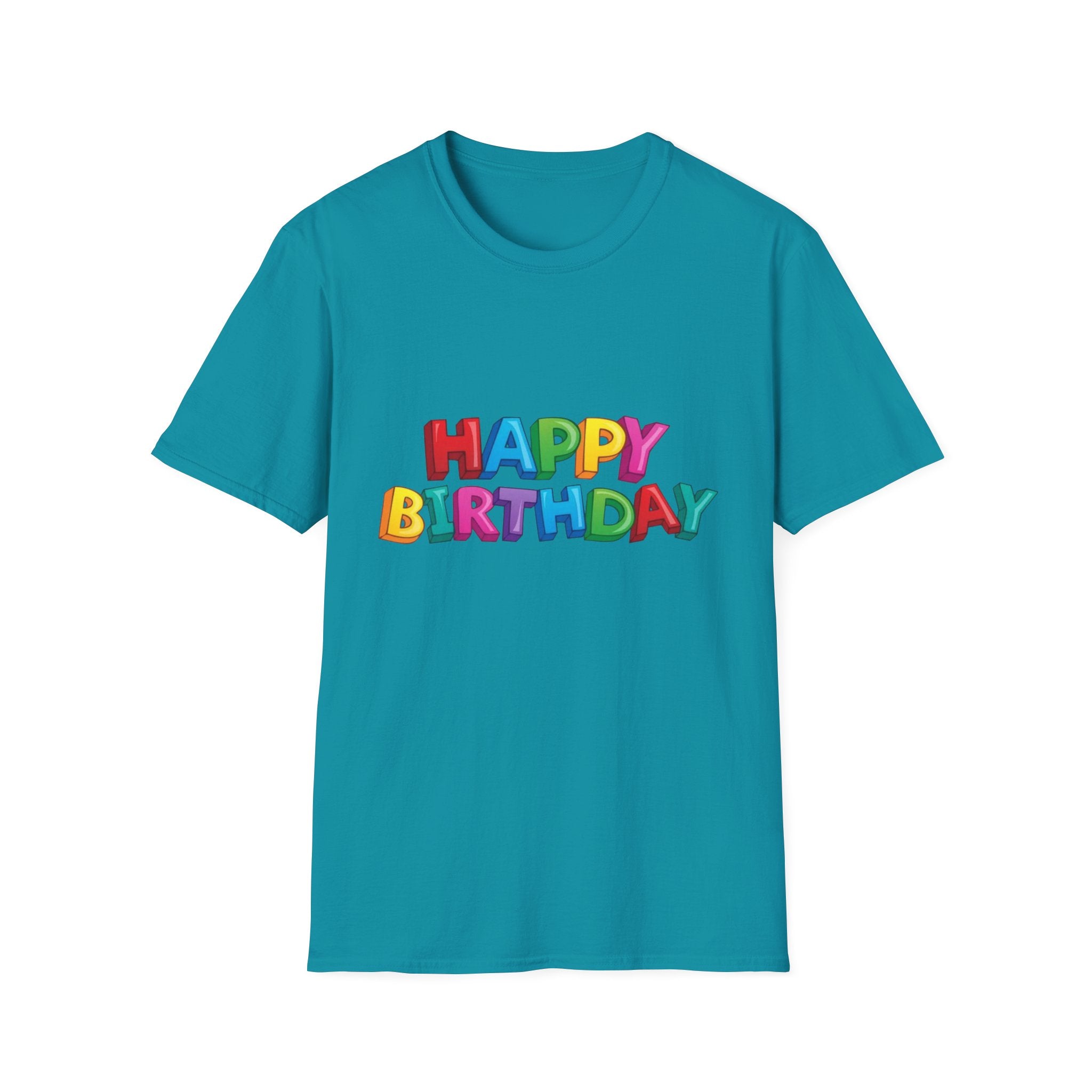 Happy Birthday Unisex Softstyle T-Shirt-Personalize It!