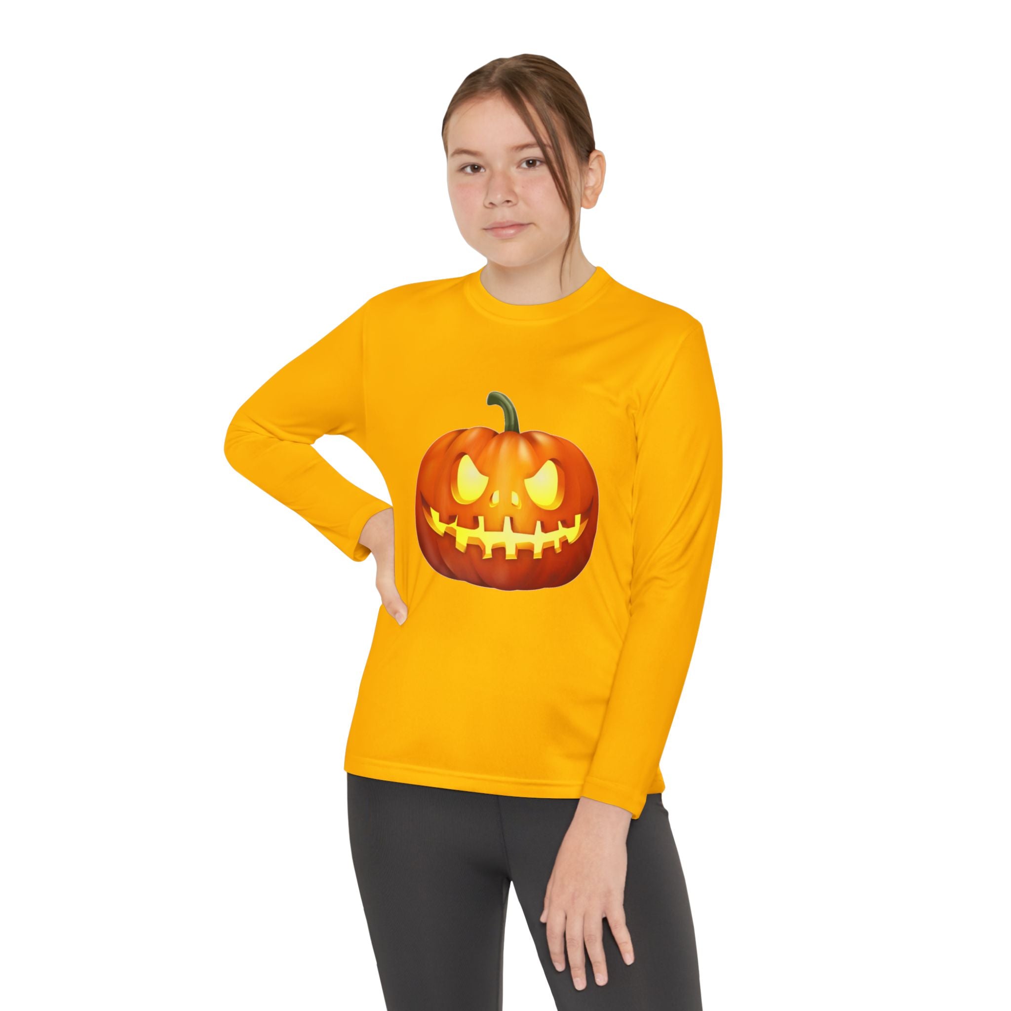 Halloween Pumpkin Youth Long Sleeve Competitor T-Shirt