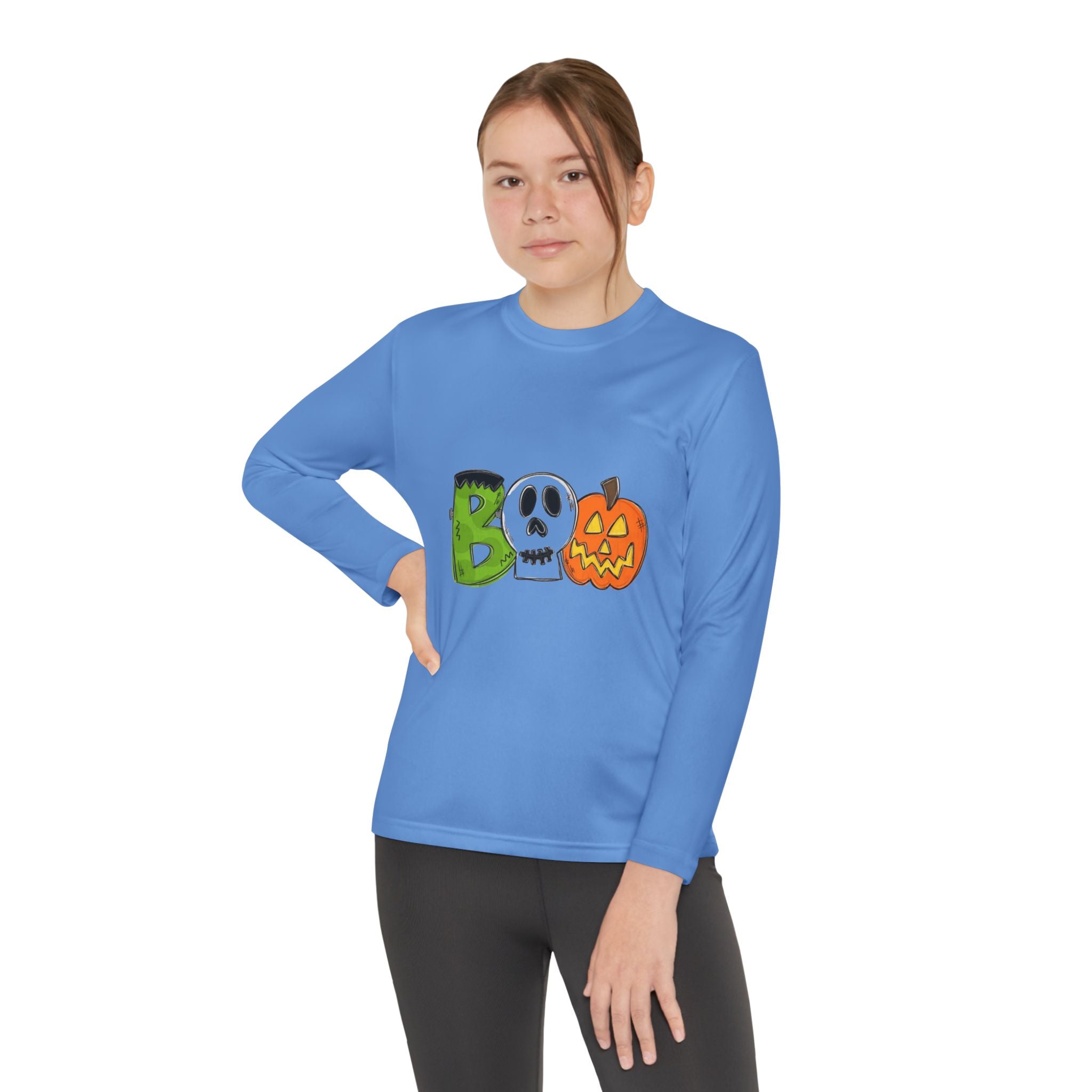 Youth Halloween Boo Long Sleeve Competitor T-Shirt
