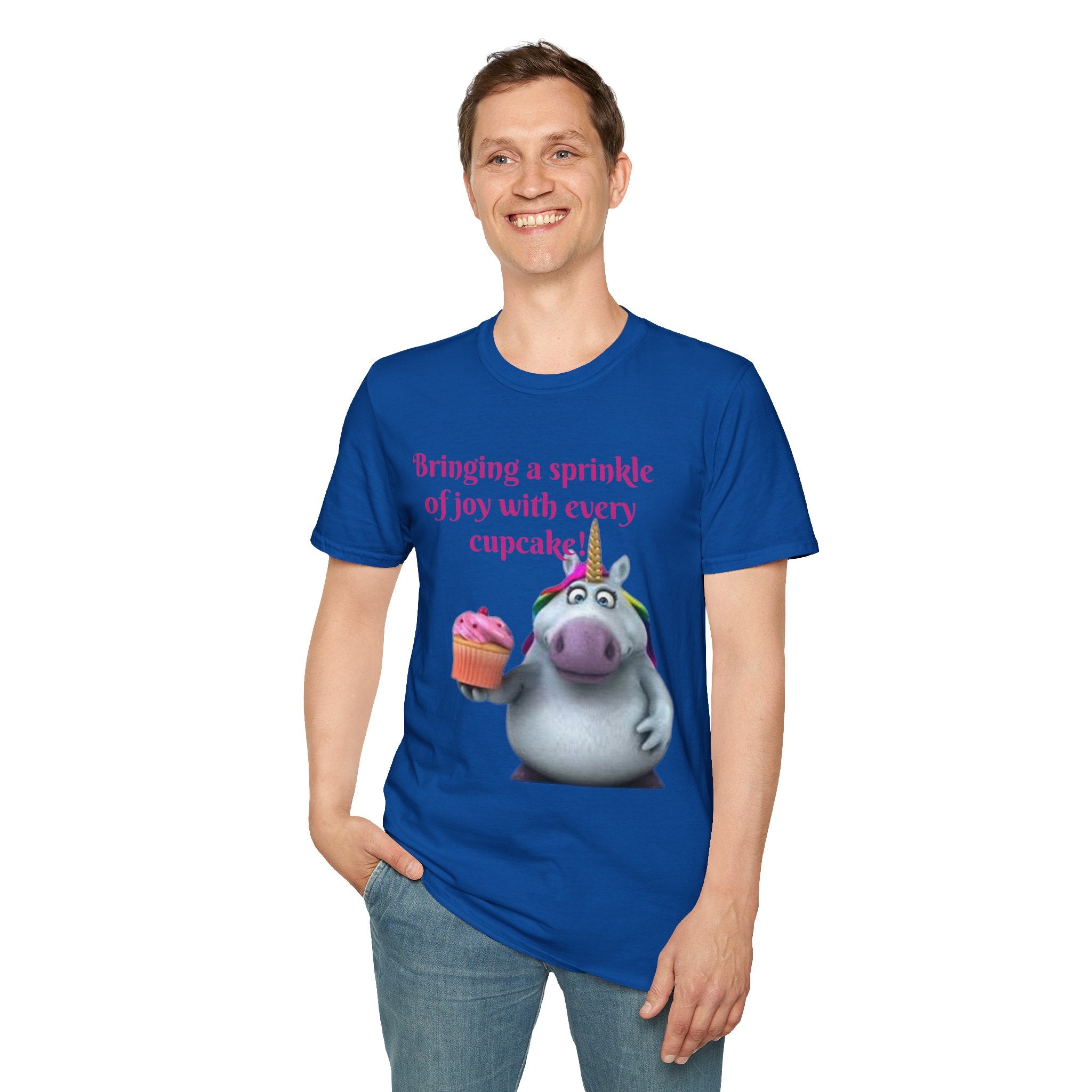 Bringing A Sprinkle Of Joy With Every Cupcake Unicorn Unisex Softstyle T-Shirt