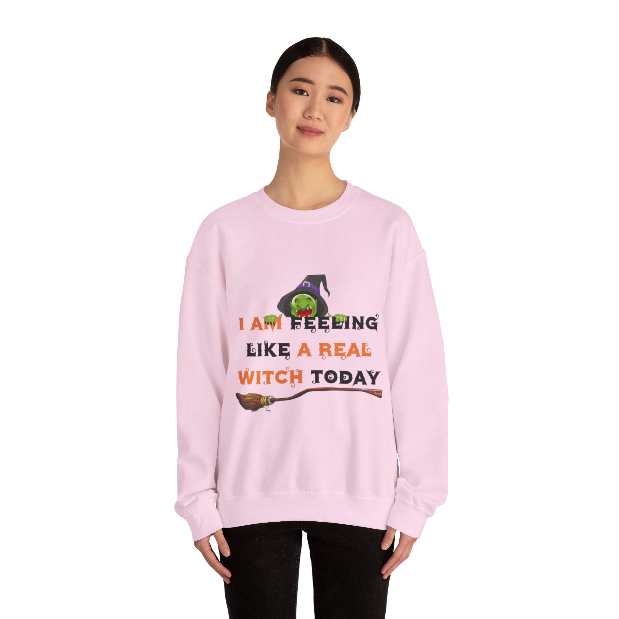 I Am Feeling Like A Real Witch Today Unisex Heavy Blend™ Crewneck Sweatshirt