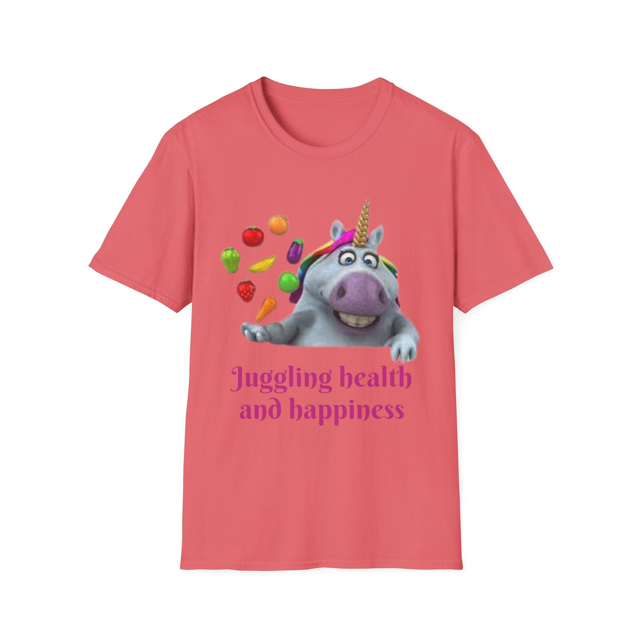 Juggling Health And Happiness Unicorn Unisex Softstyle T-Shirt