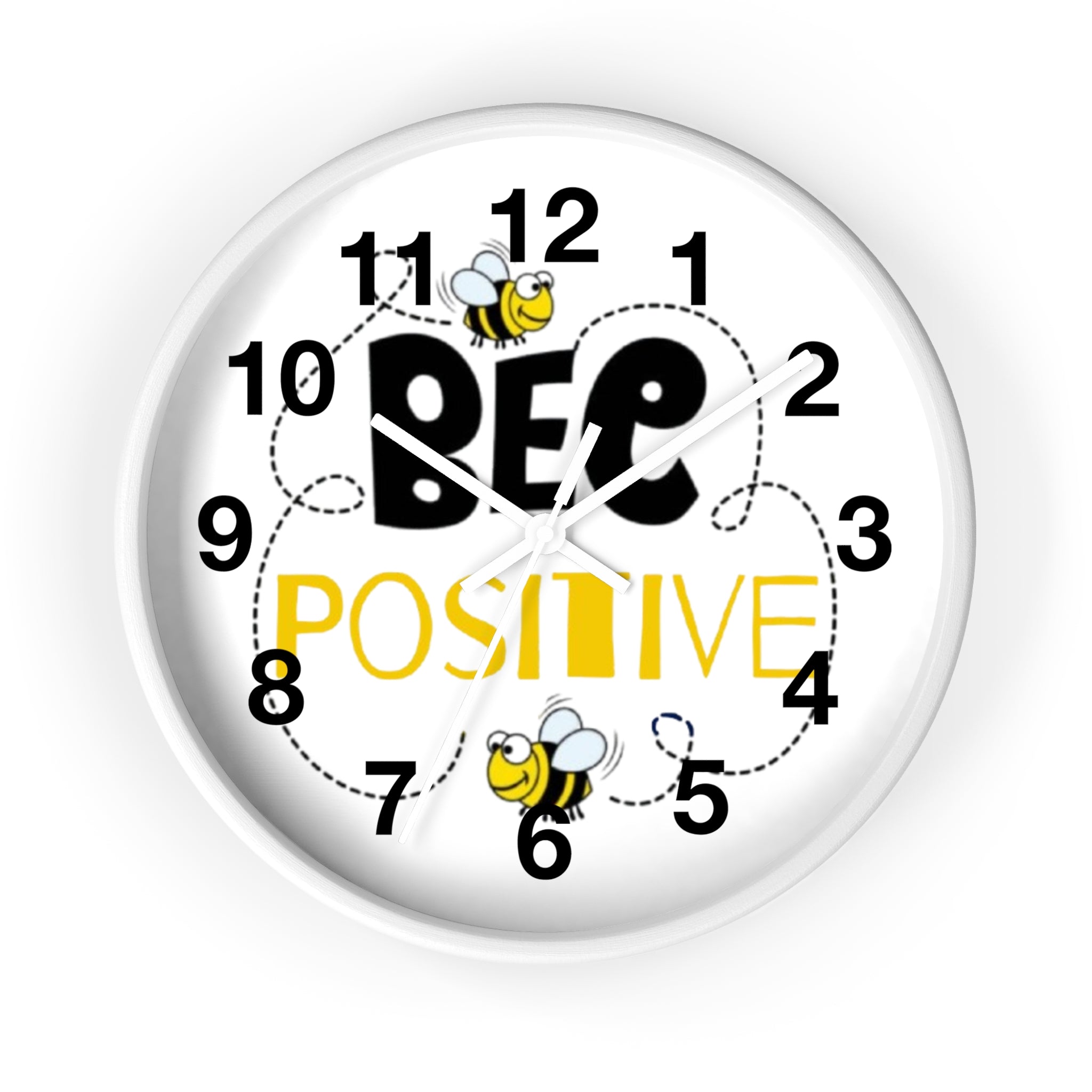 Bee Positive Inspirational Wall Clock