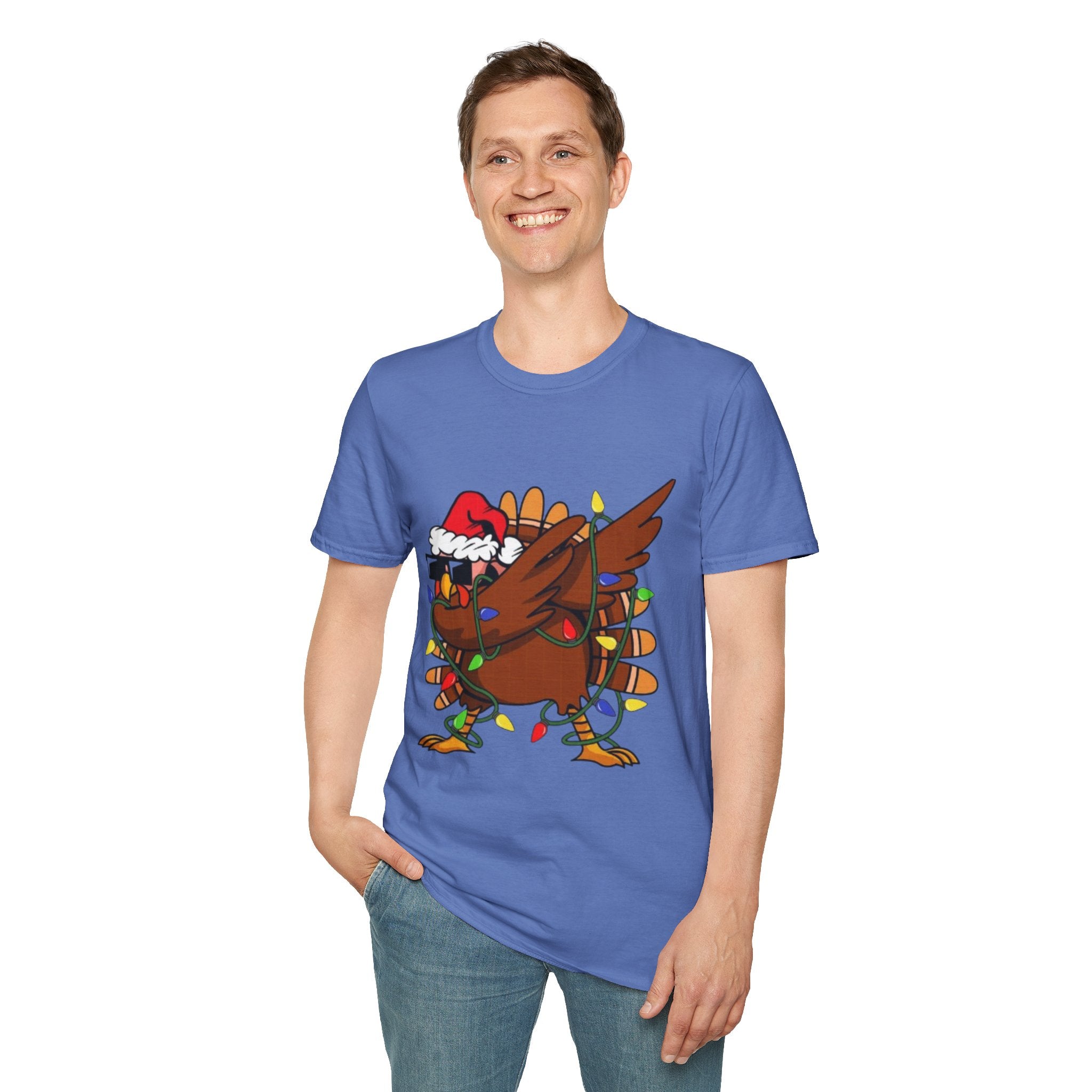Dabbing Christmas Turkey Unisex Softstyle T-Shirt
