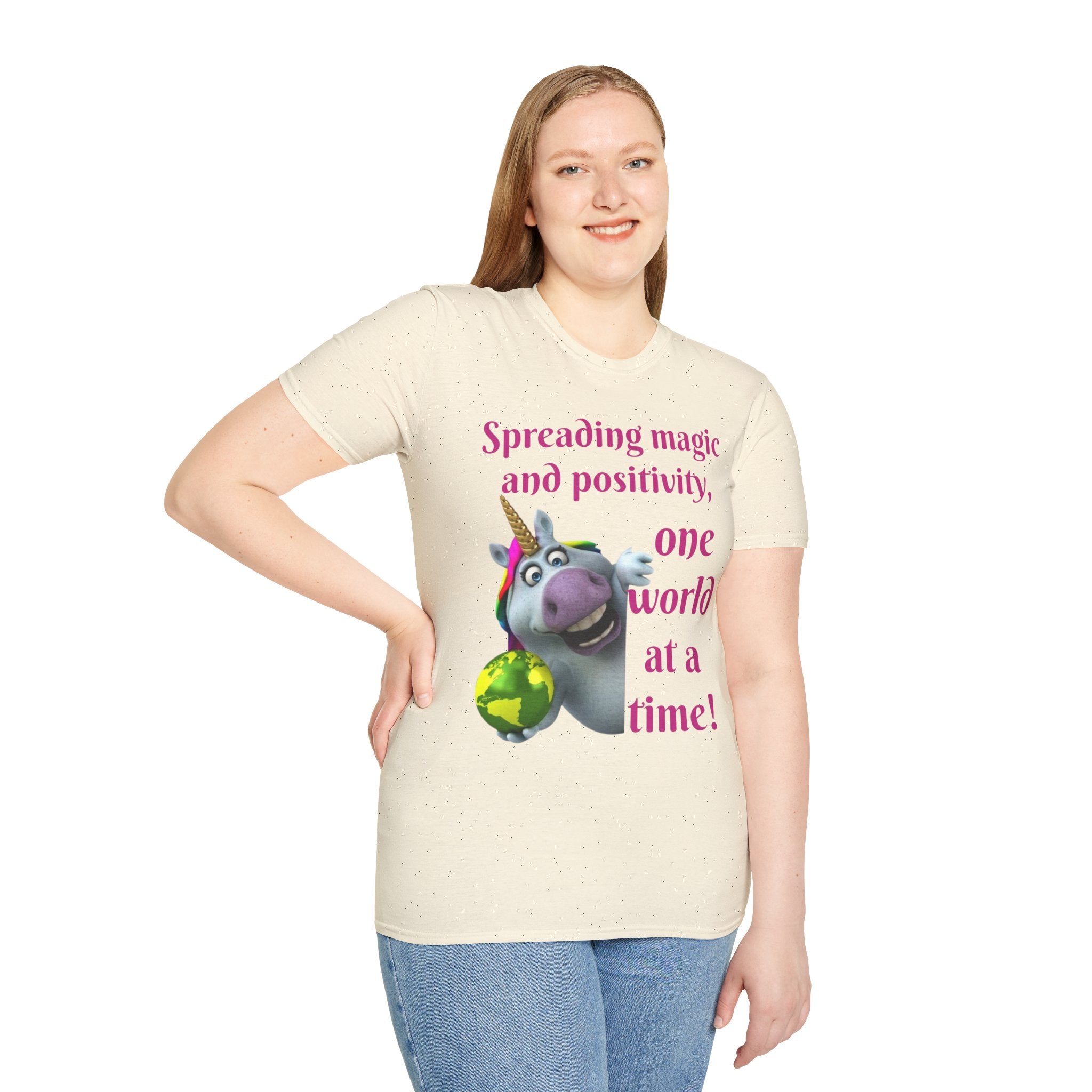 Spreading Magic And Positivity, One World At A Time! Unisex Softstyle T-Shirt