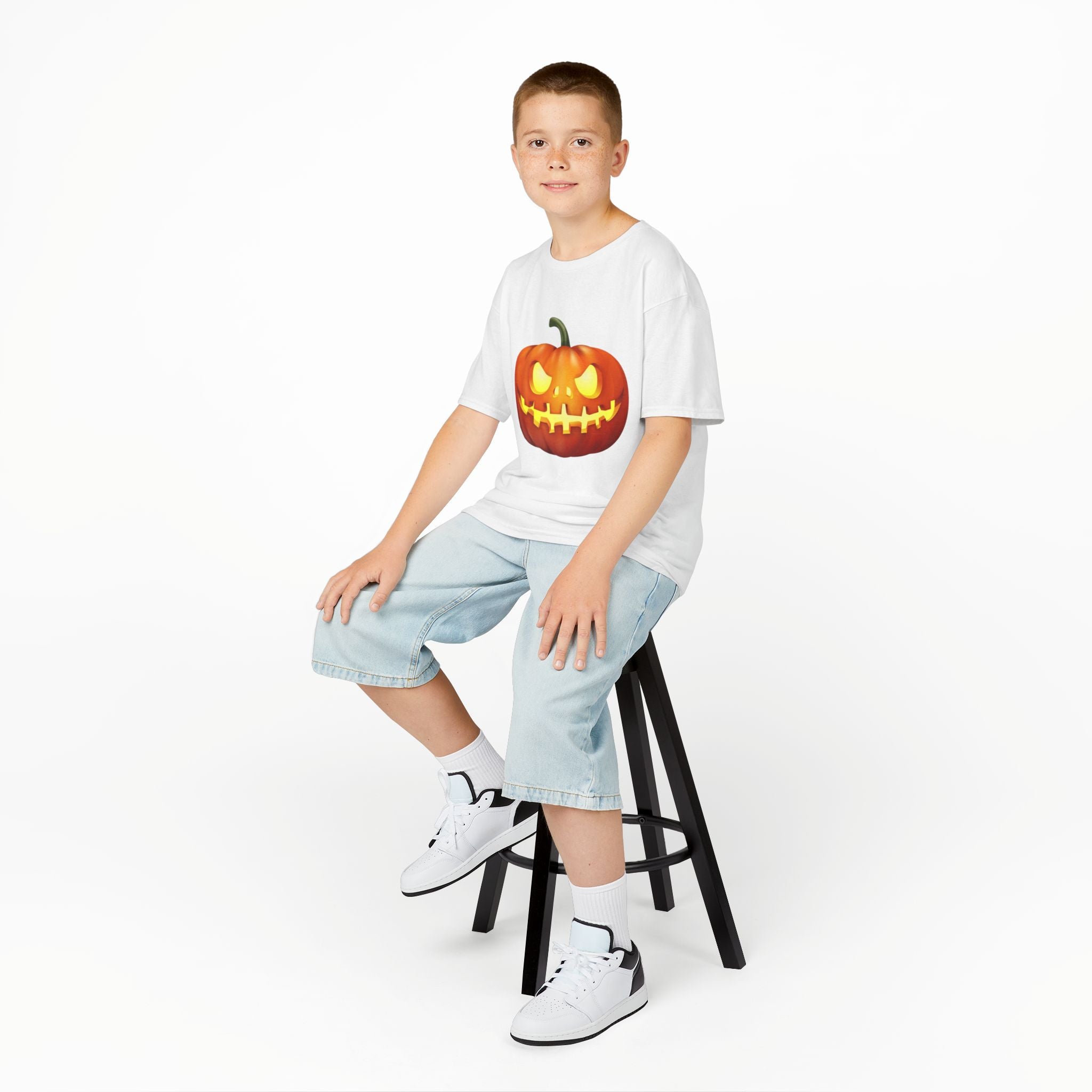 Halloween Pumpkin Kids Heavy Cotton Short Sleeve T-Shirt