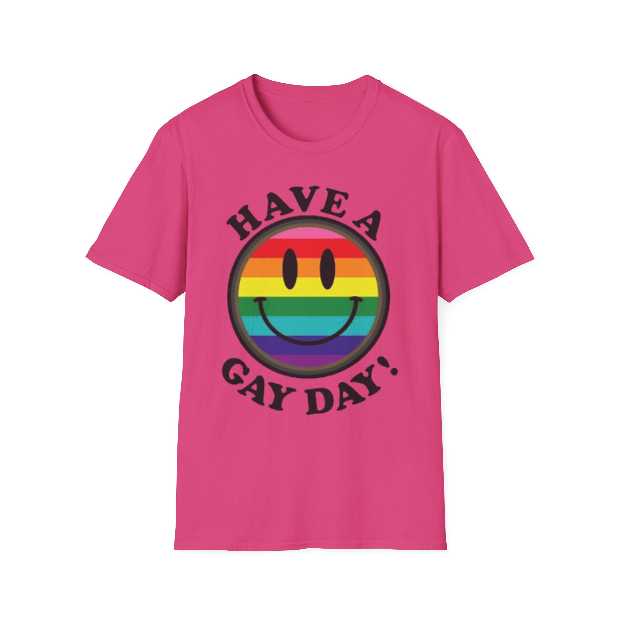Have A Gay Day Rainbow Smile Unisex Softstyle T-Shirt