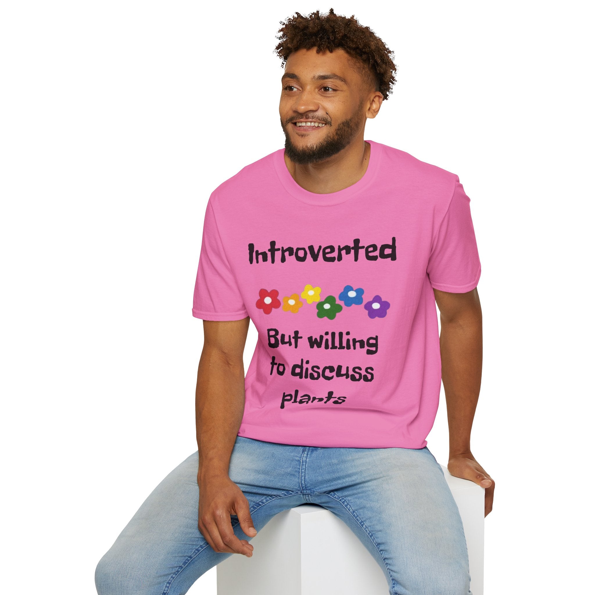 Introverted But Willing To Discuss Plants Unisex Softstyle T-Shirt