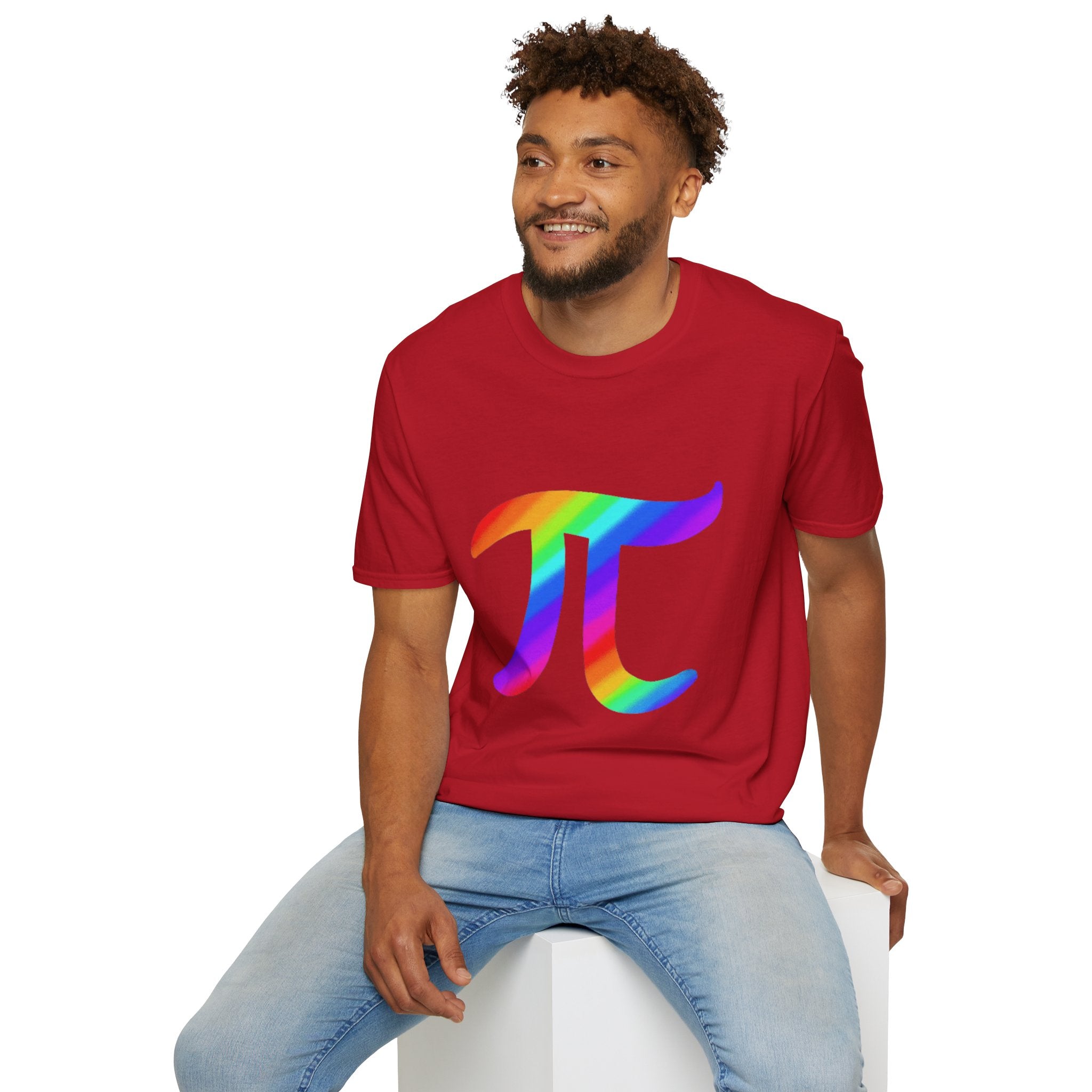 Rainbow Pi Symbol Unisex Softstyle T-Shirt